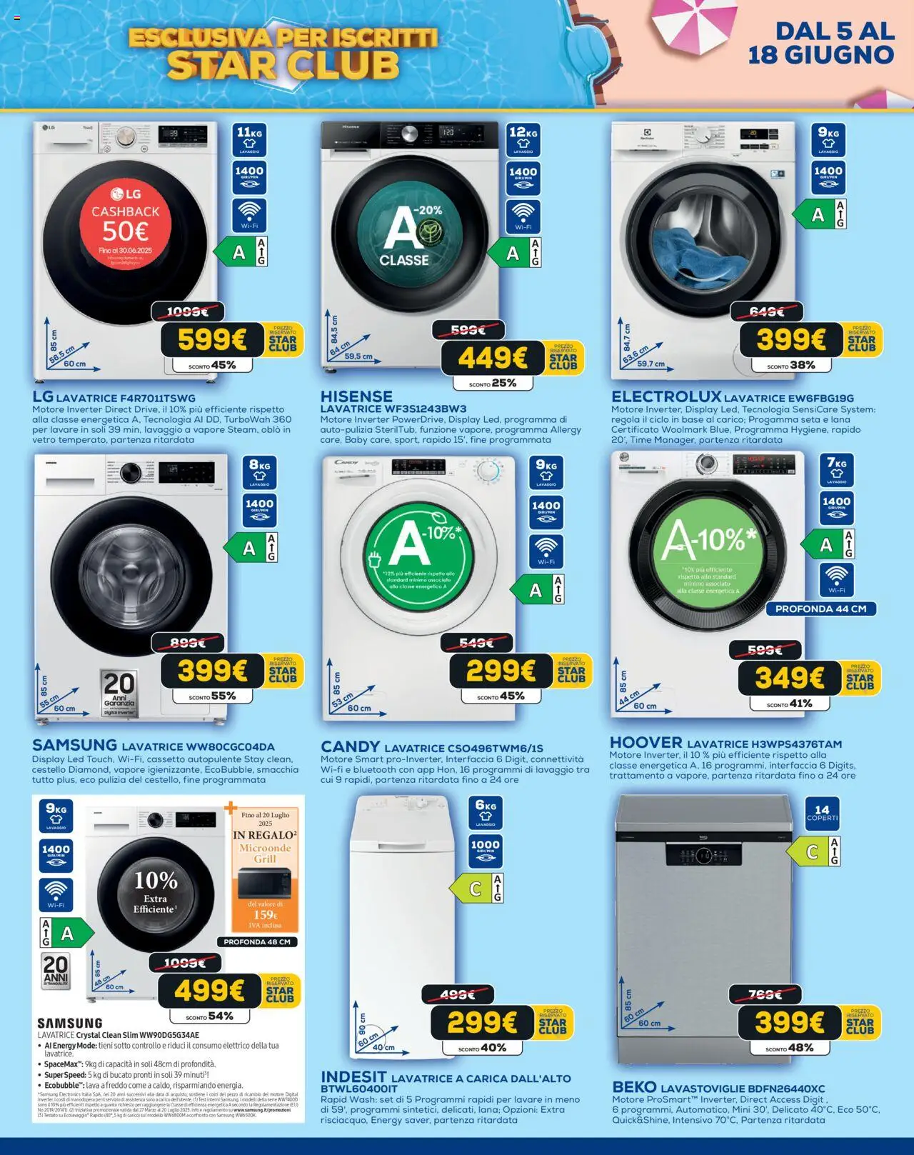 Volantino Euronics del 05.06.2025 | Pagina: 18 | Prodotti: Lavatrice, Lavastoviglie, Data, Samsung