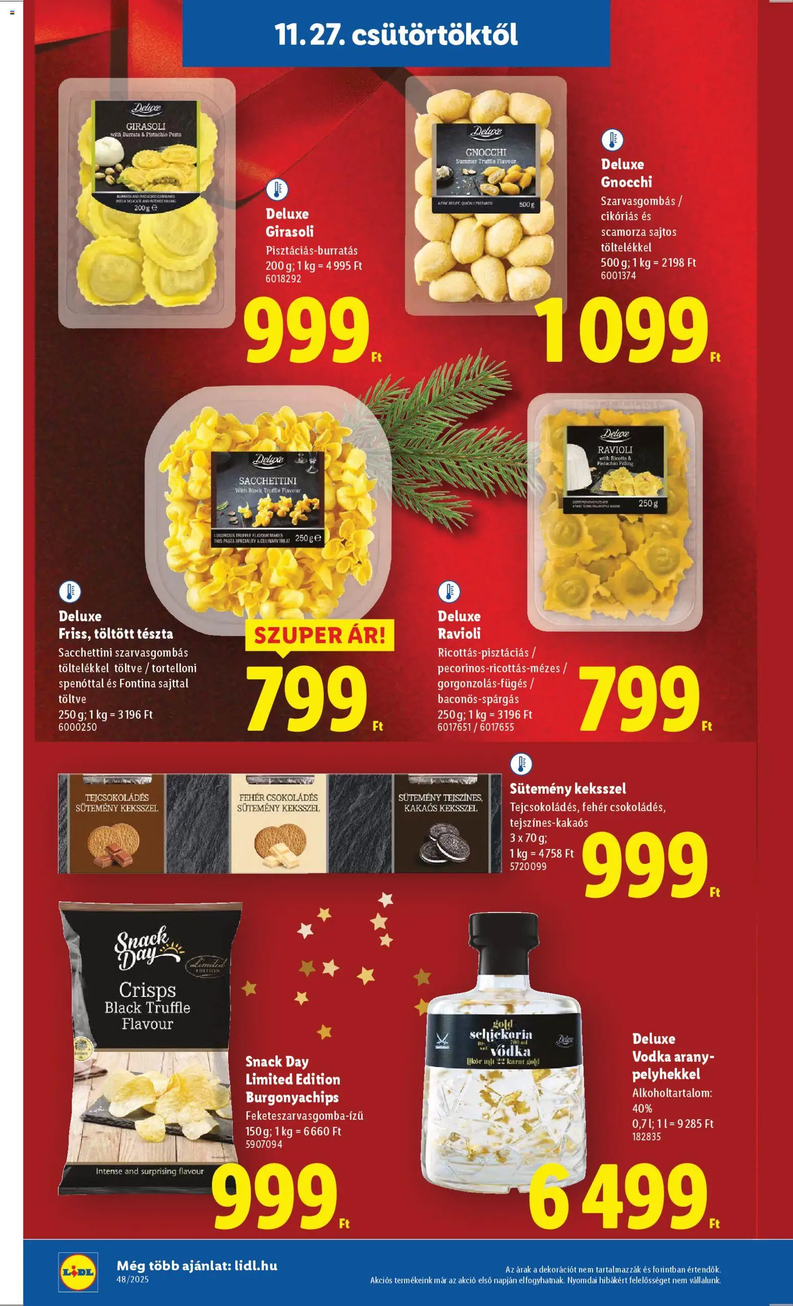 Lidl akciós ujság - amely érvényes a következő dátumtól: 27.11.2025 | Oldal: 22 | Termékek: Pesto, Chips, Vodka, Burrata