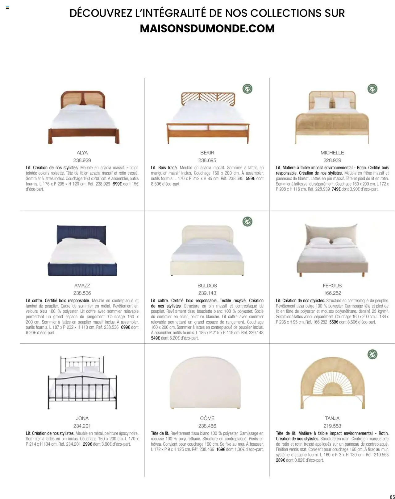  | Page: 87 | Produits: Mousse, Lit, Sommier, Cadre
