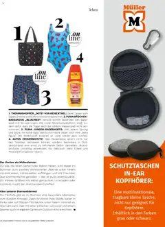 Müller Magazine Lifestyle 4/25 gültig ab 14.07.2025 | Seite: 75 | Produkte: Badeanzug, Kopfhörer
