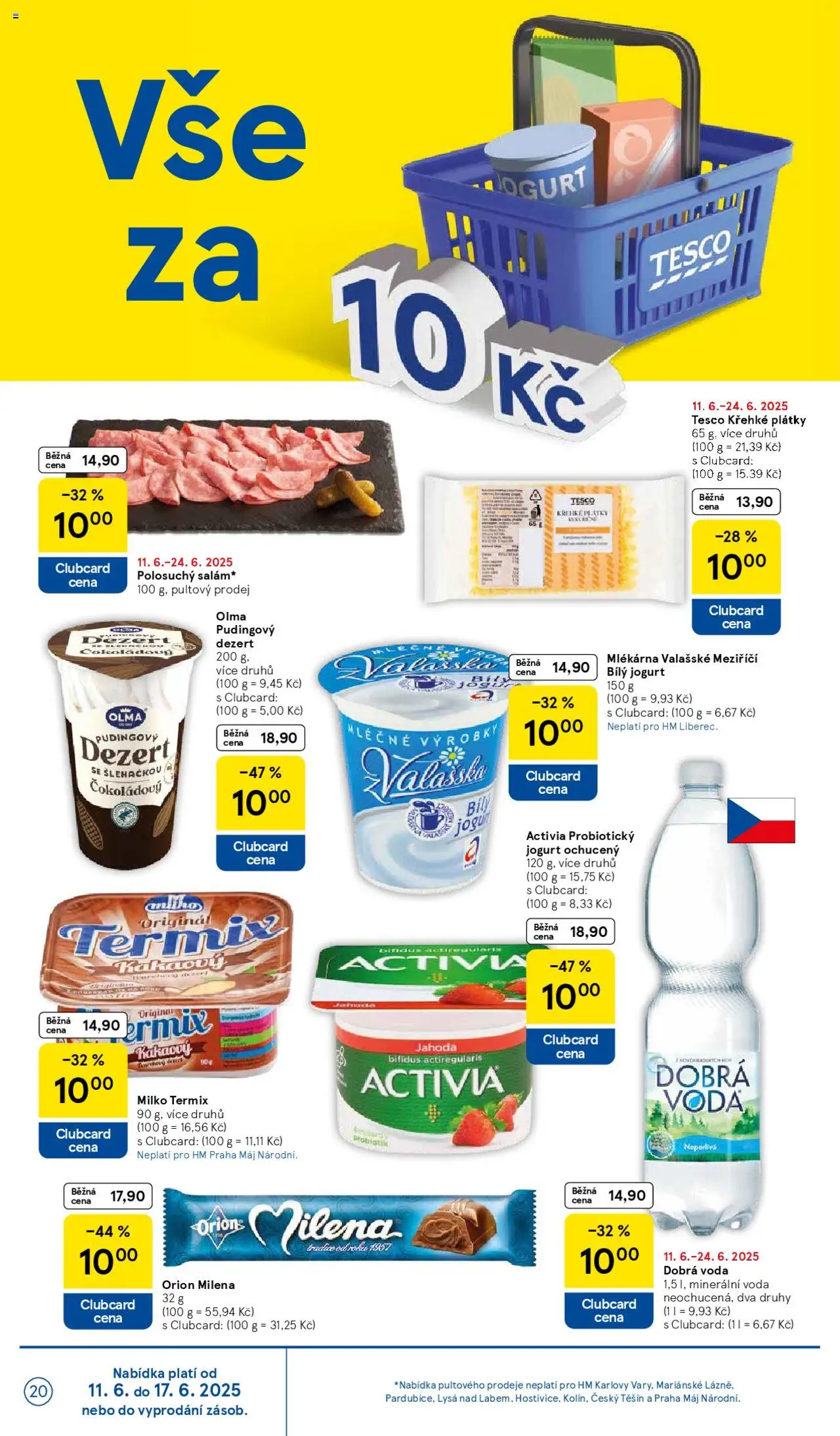 Tesco leták - Hypermarket od 11.06.2025 | Strana: 20 | Produkty: Voda, Jogurt, Termix, Bílý jogurt