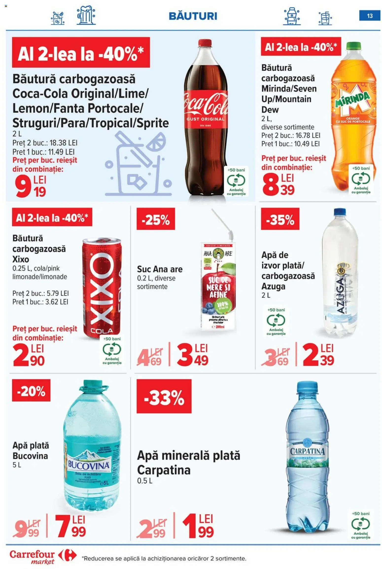 Noul catalog Carrefour – valabil de la 14.01.2026 | Pagină: 14 | Produse: Yazı tahtası kalemi, Suc, Mere, Apă