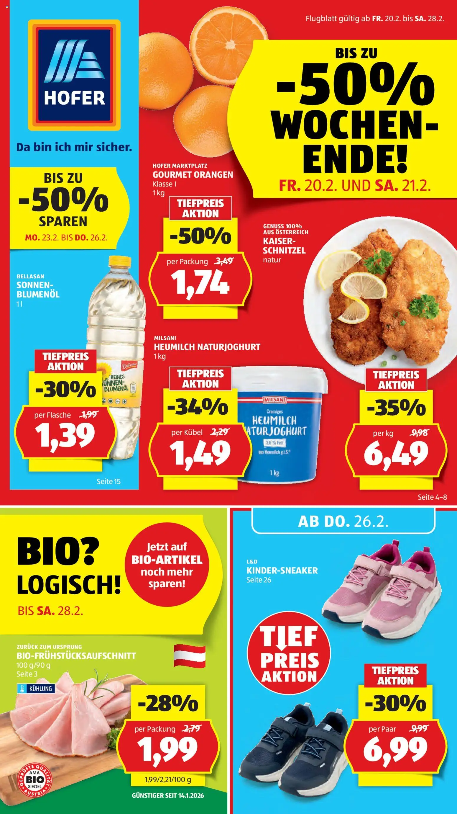 Hofer Flugblatt gültig ab 20.02.2026 | Seite: 1 | Produkte: Orangen