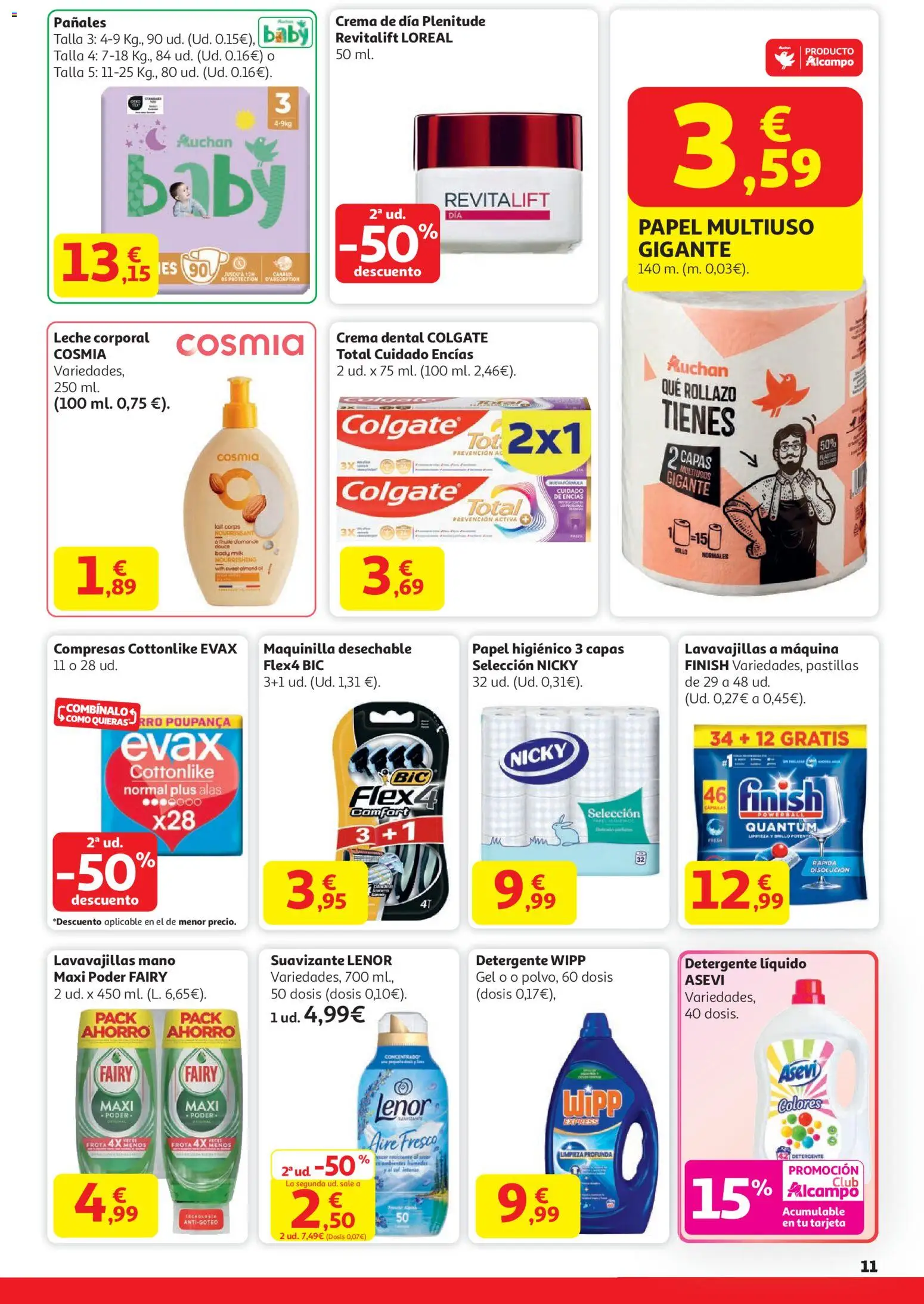 Alcampo - Superstore Cat │ válido desde el 15.01.2026 | Página: 11 | Productos: Detergente, Leche, Crema, Lavavajillas