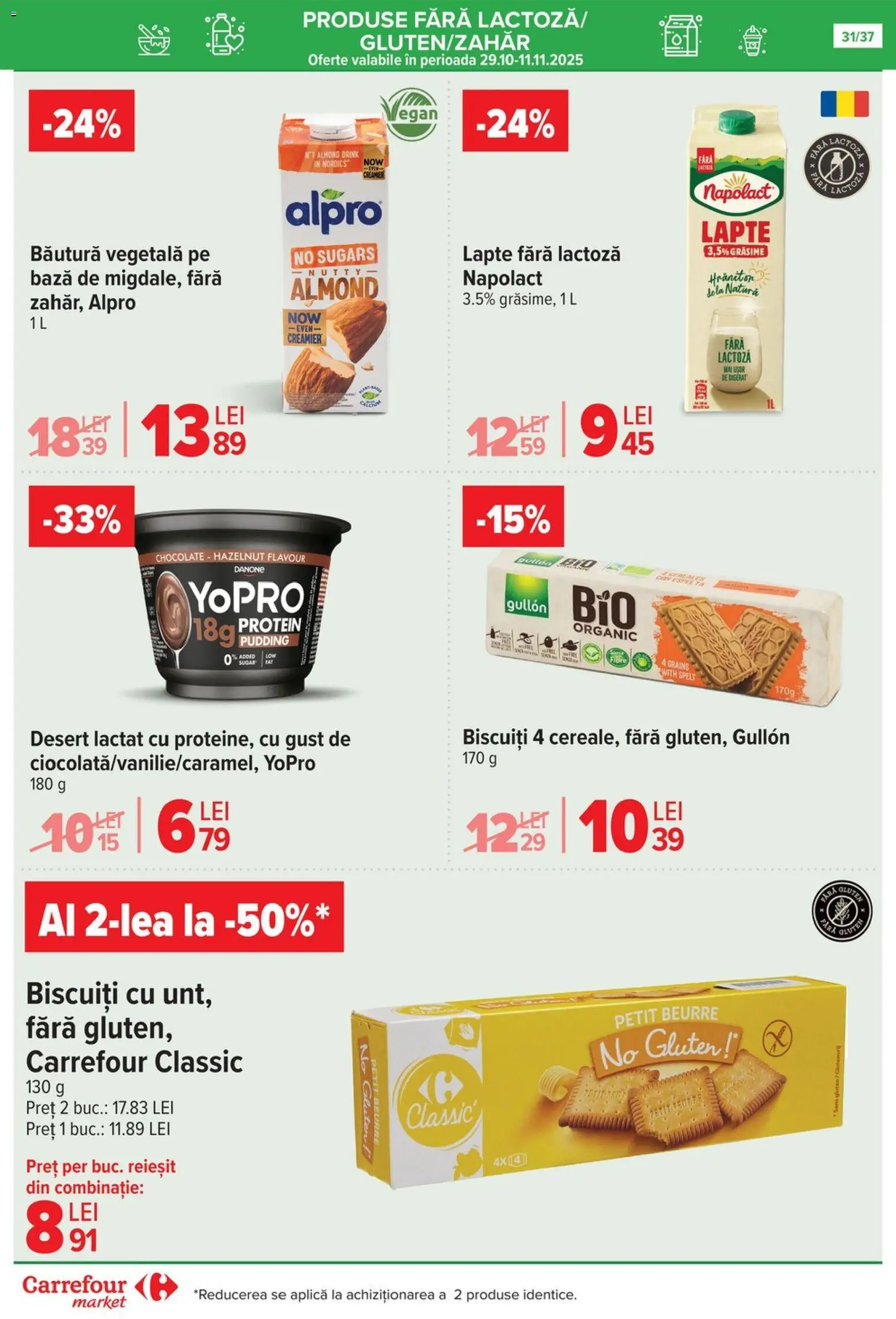 Noul catalog Carrefour – valabil de la 29.10.2025 | Pagină: 34 | Produse: Pară, Lapte, Biscuiți