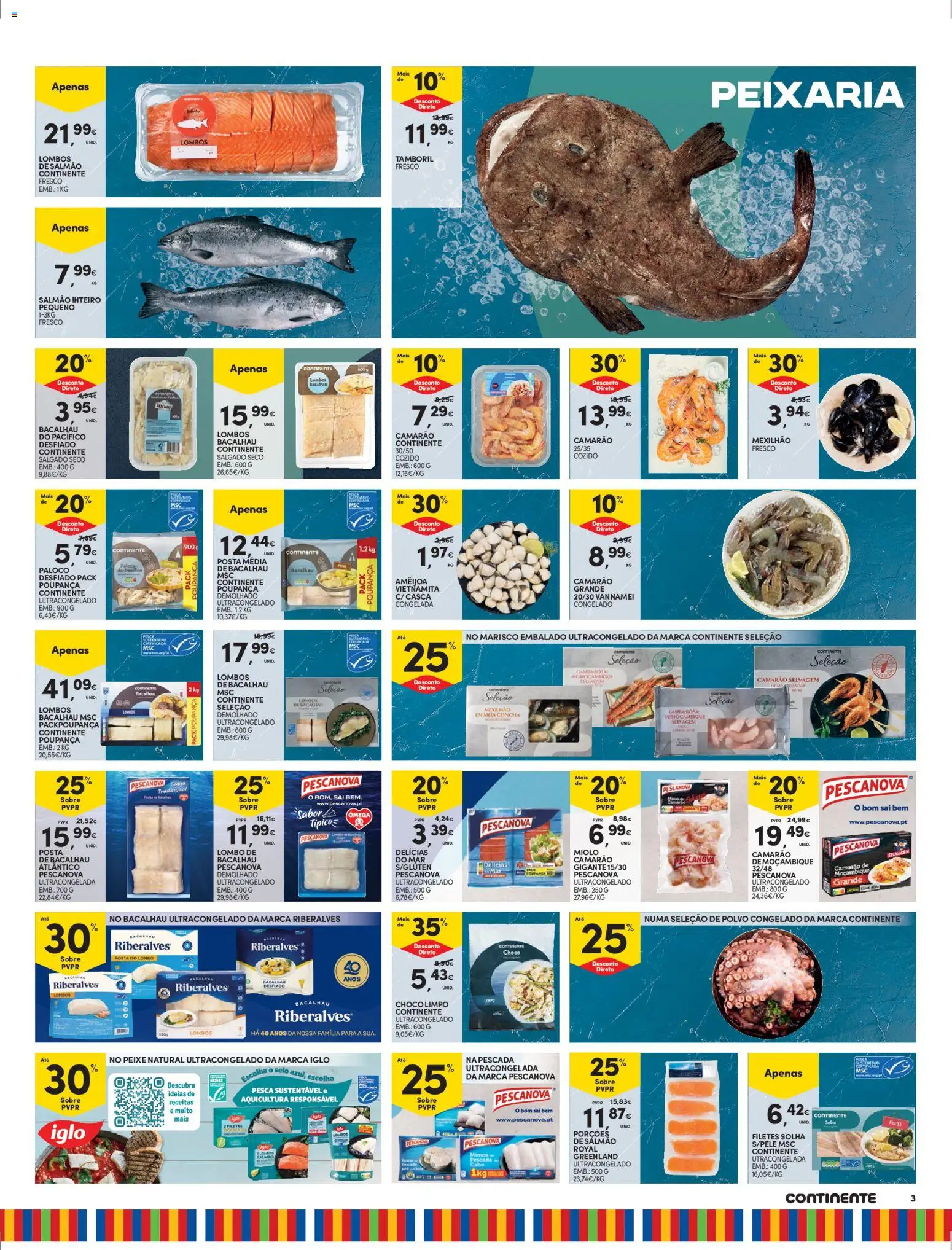 Continente - Madeira │ válido de 25.11.2025 | Página: 3 | Produtos: Bacalhau, Polvo, Lombo, Tamboril