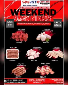Saverite specials catalogue – valid from 31.10.2025 | Page: 3 | Products: Chicken, Beef, Sausage