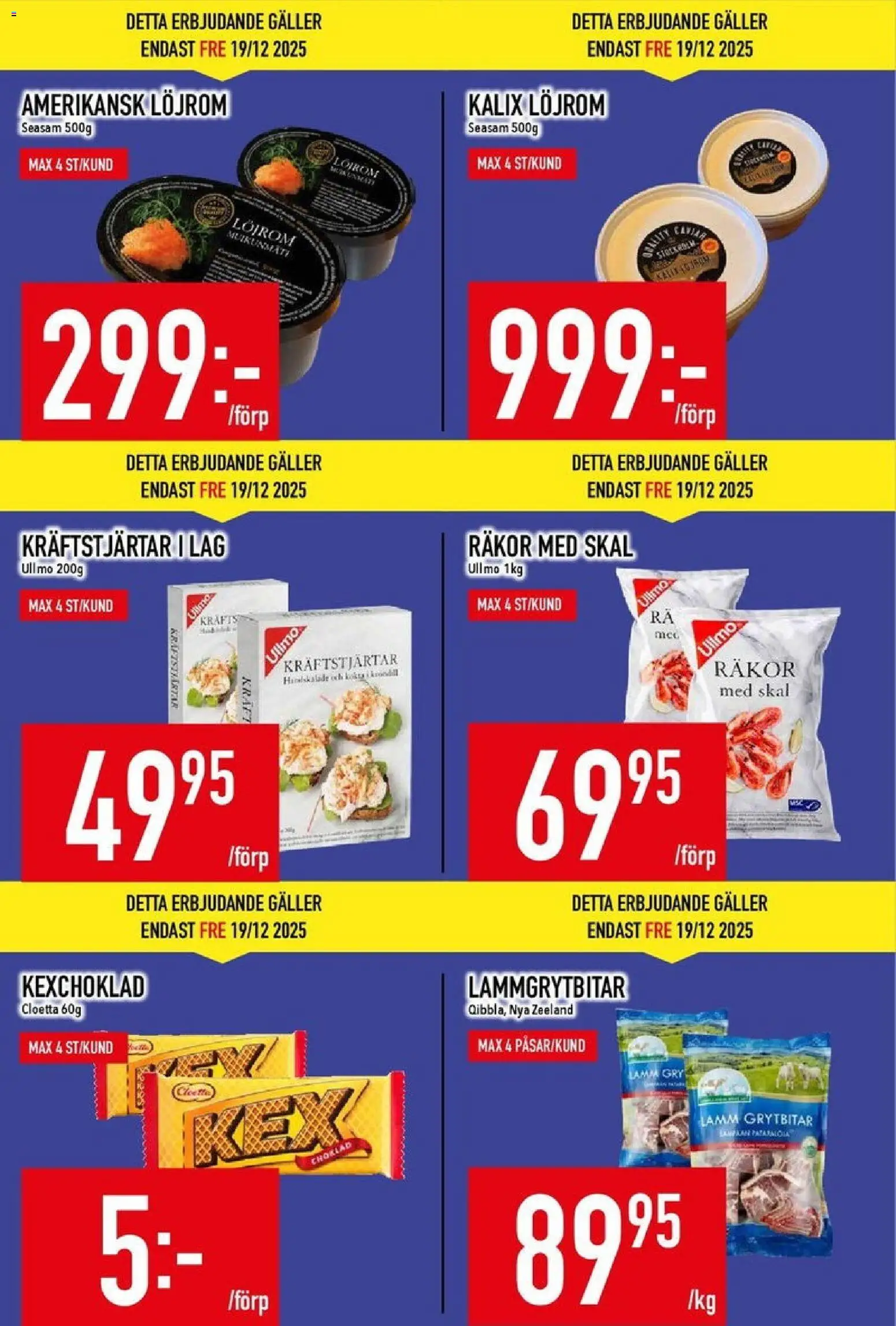 Matdax reklamblad aktuell från 15.12.2025 | Sida: 5 | Produkter: Löjrom, Galler, Räkor