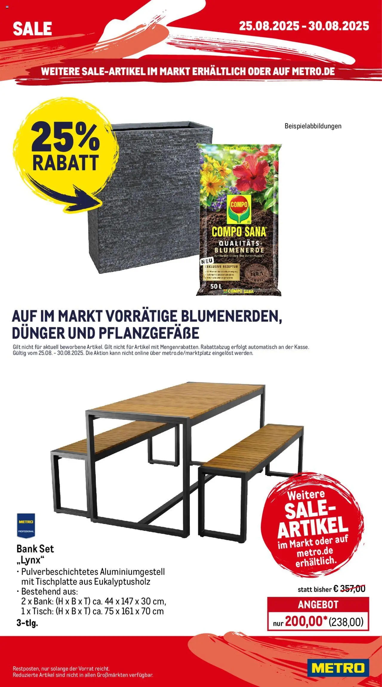 Metro Prospekt 	 - gültig ab dem 25.08.2025 | Seite: 25 | Produkte: Tisch, Blumenerde