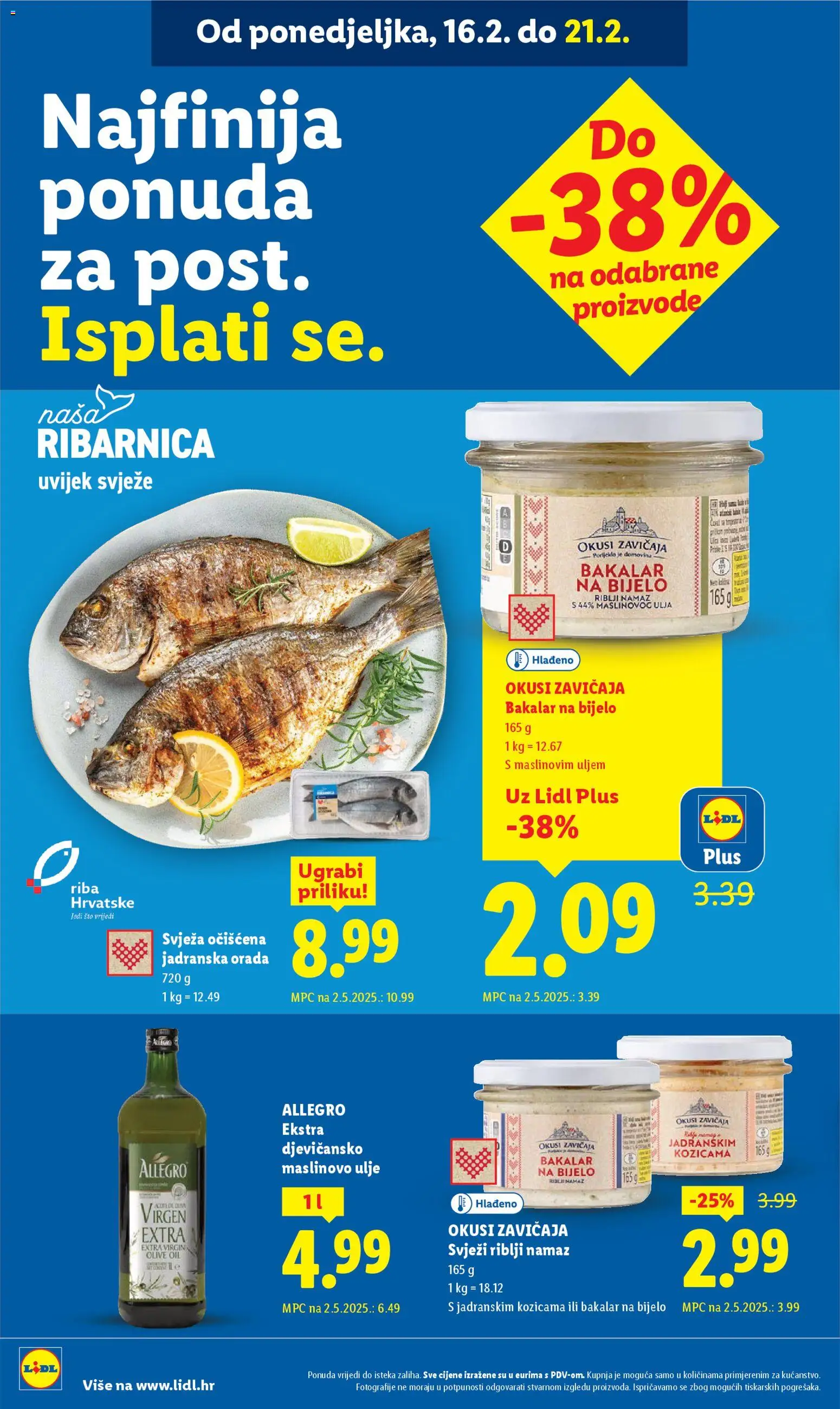 Lidl katalog | vrijedi od 16.02.2026 | Stranica: 12 | Proizvodi: Ulje, Riba, Bakalar, Namaz