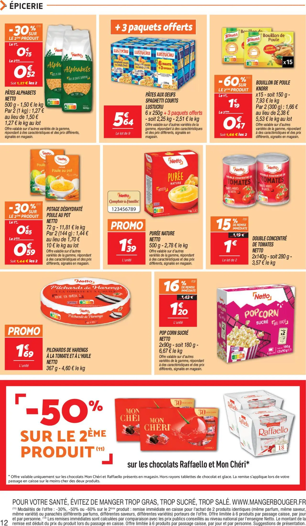 {H1} | Page: 12 | Produits: Sucre, Tablettes de chocolat, Chocolat, Pâtes