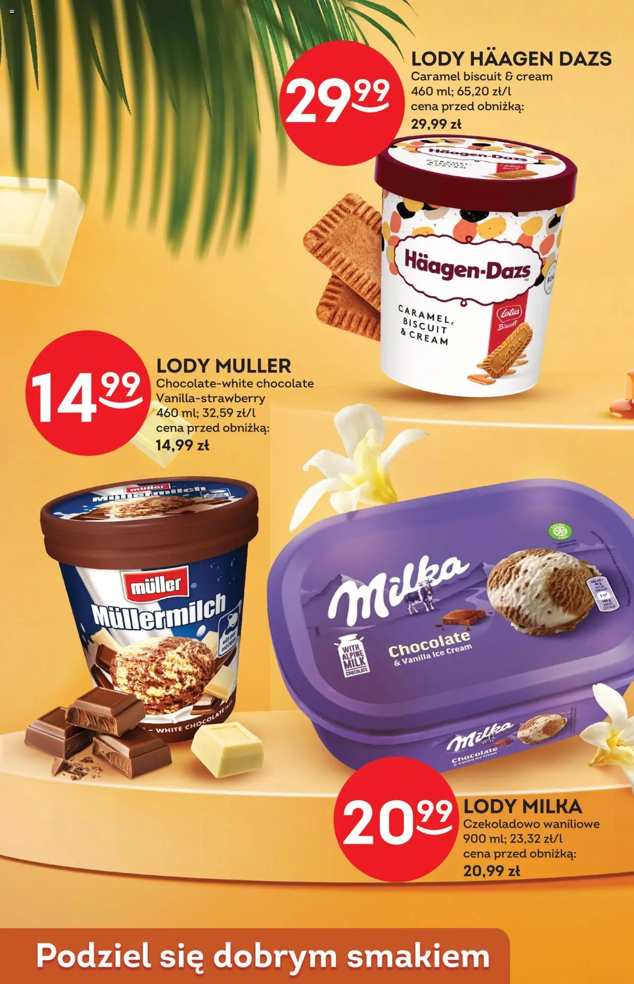Żabka Gazetka - Lody od 13.08.2025 | Strona: 14 | Produkty: Milka, Haagen dazs, Lody