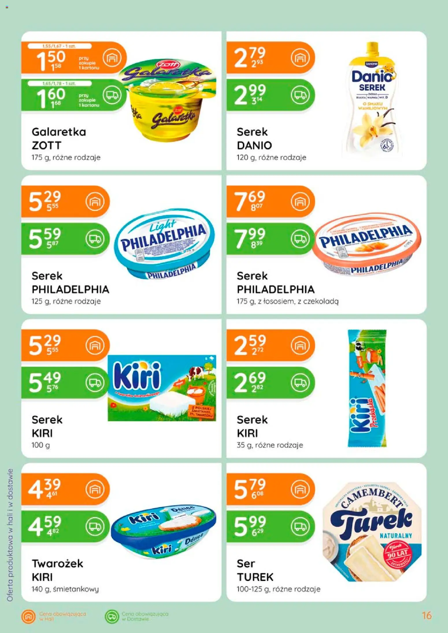 Eurocash gazetka od 02.04.2026 | Strona: 16 | Produkty: Serek, Serek philadelphia, Czekolada, Twarożek