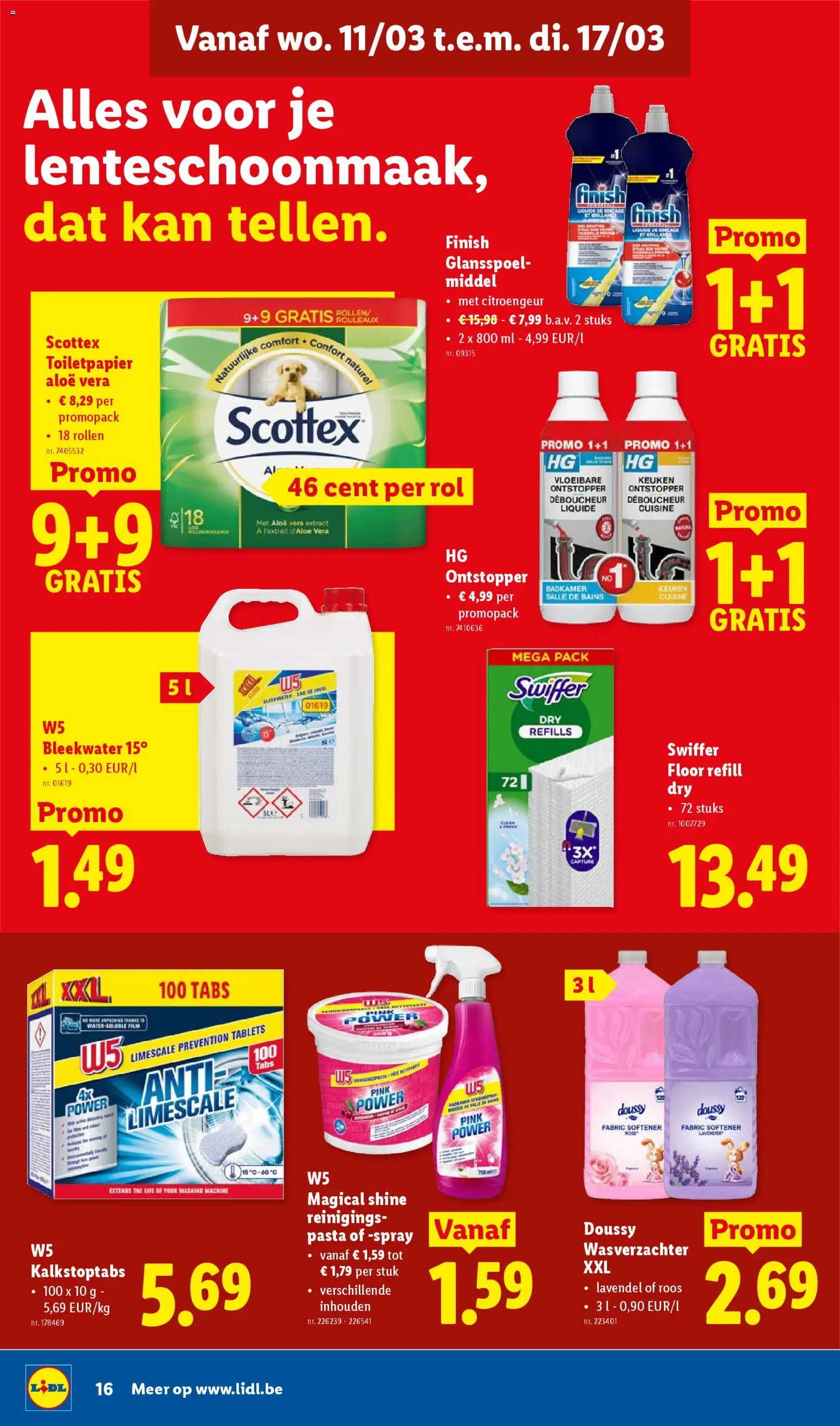 {H1} | Pagina: 16 | Producten: Pasta, Toilet, Wasverzachter, Kan