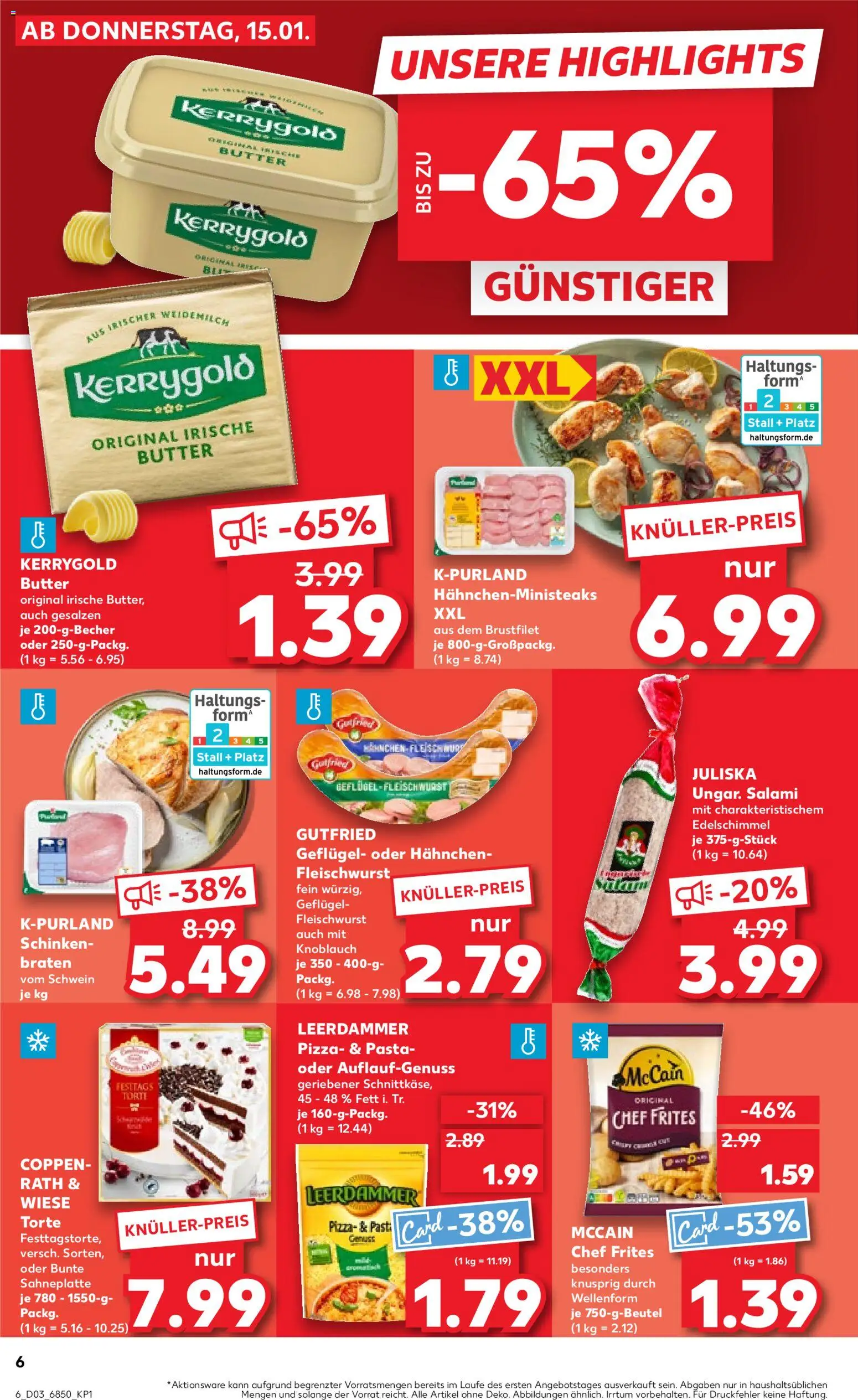 Kaufland prospekt Speyer	 – gültig ab 15.01.2026 | Seite: 6 | Produkte: Hahnchen, Knoblauch, Salami, Schinken