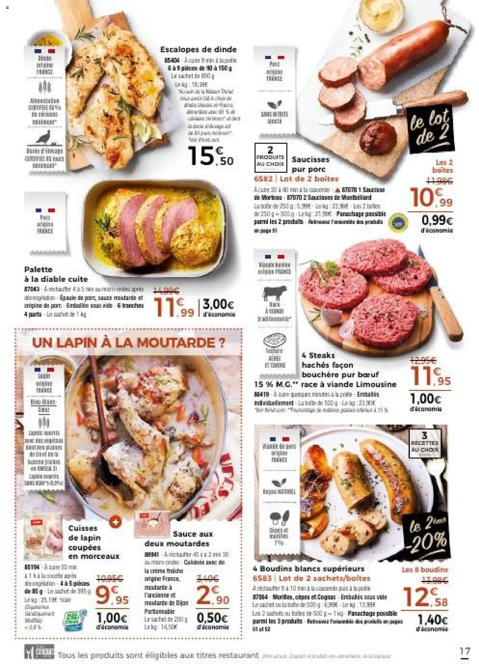 {H1} | Page: 17 | Produits: Steaks hachés façon, Casserole, Cognac, Moutarde