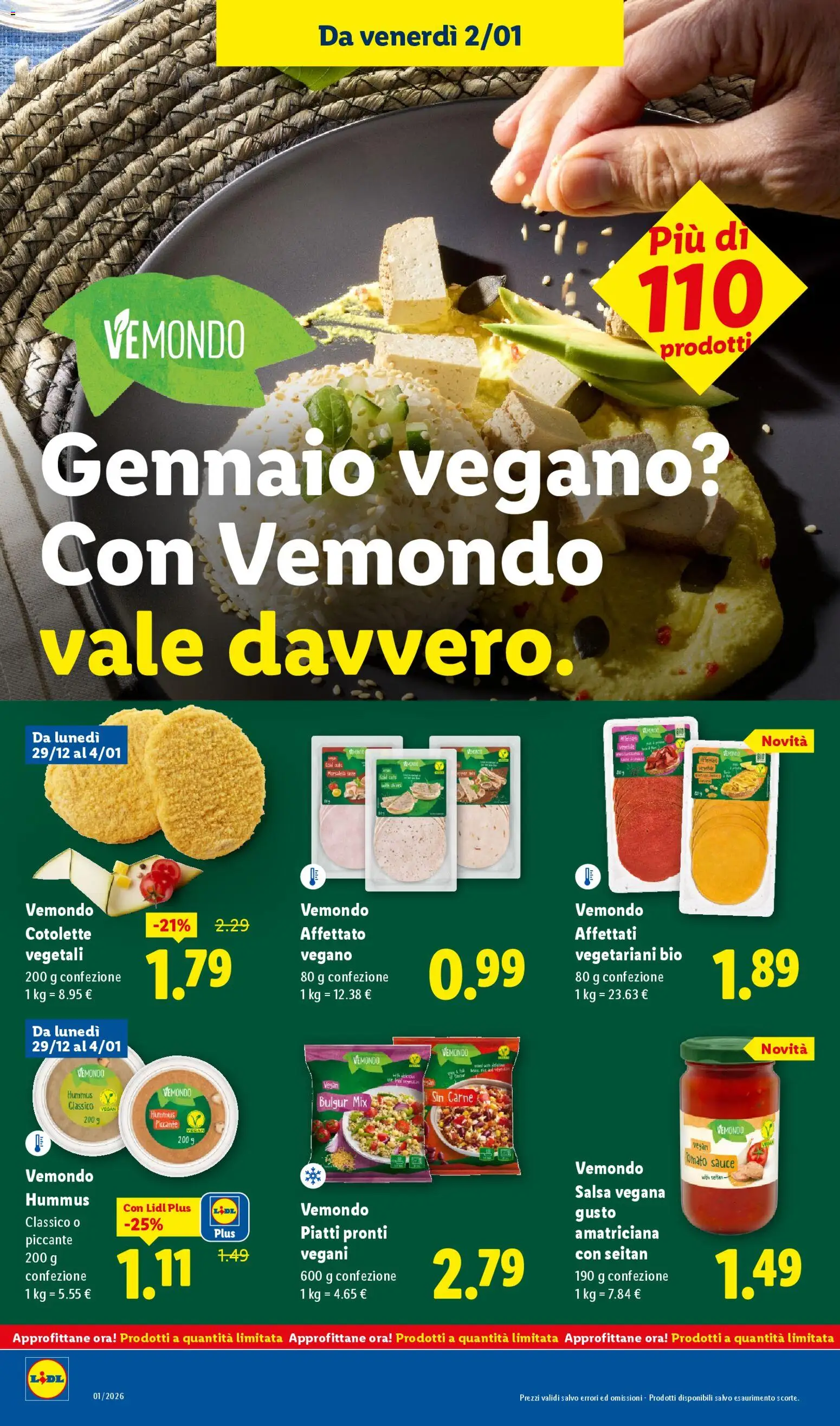 Volantino Lidl del 29.12.2025 | Pagina: 22 | Prodotti: Salsa, Hummus, Seitan, Bulgur