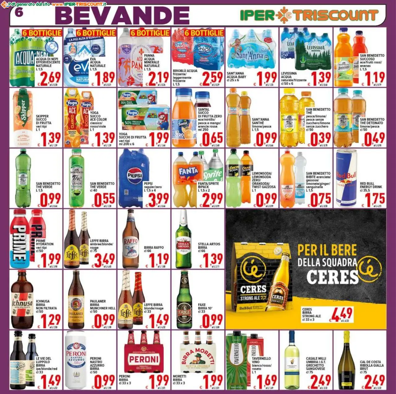 Volantino Ipertriscount del 08.10.2025 | Pagina: 6 | Prodotti: Succo, Frutta, Zucchero, Pepsi