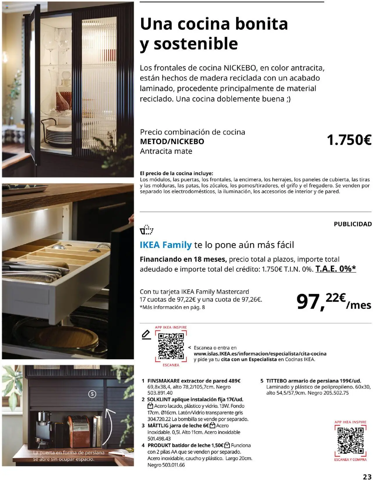 Catálogo IKEA Cocinas │ válido desde el 01.09.2025 | Página: 23 | Productos: Leche, Té, Cocina, Armario