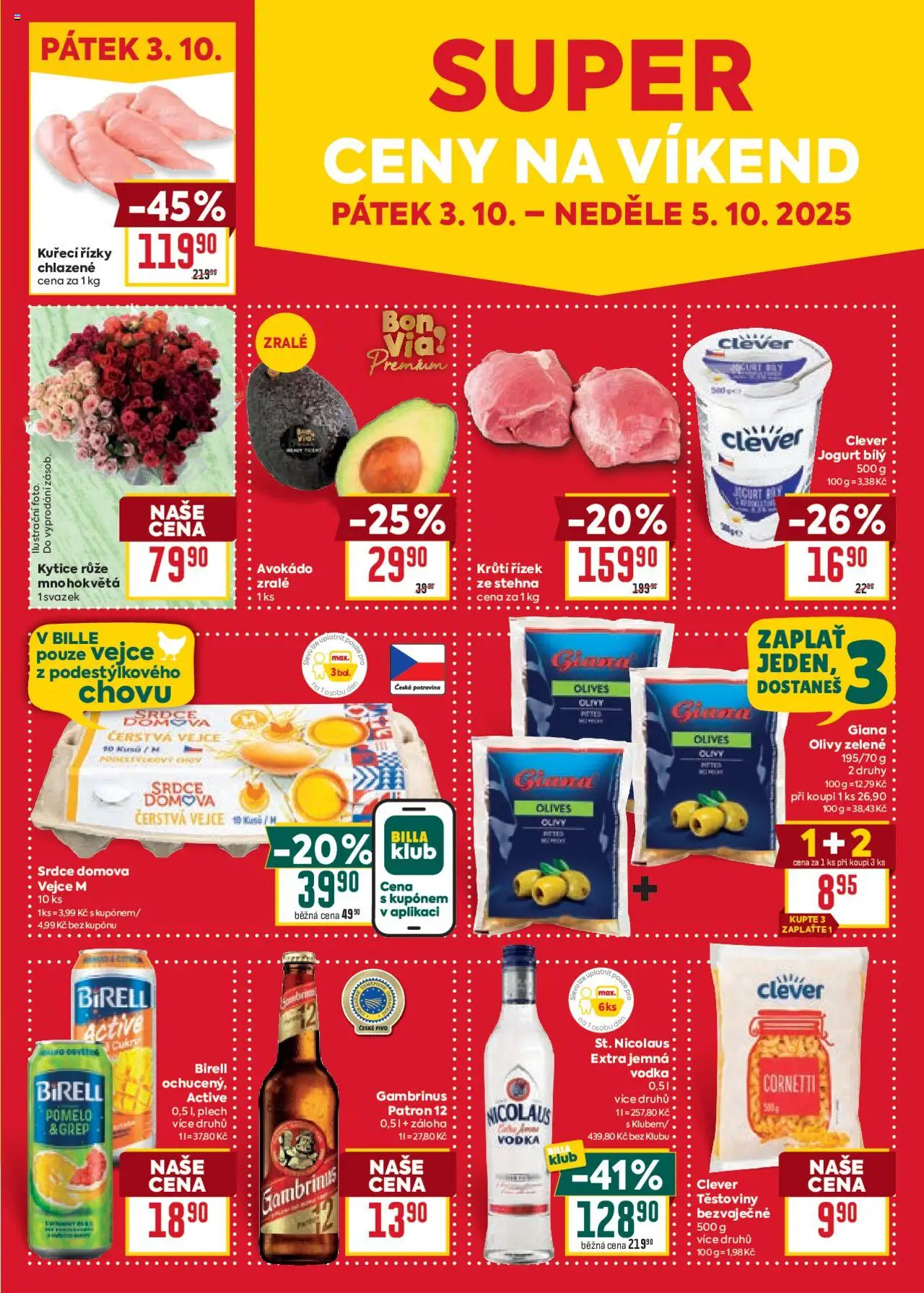 Billa Velký leták od 01.10.2025 | Strana: 35 | Produkty: Kuřecí řízky, Pivo, Kytice, Avokádo