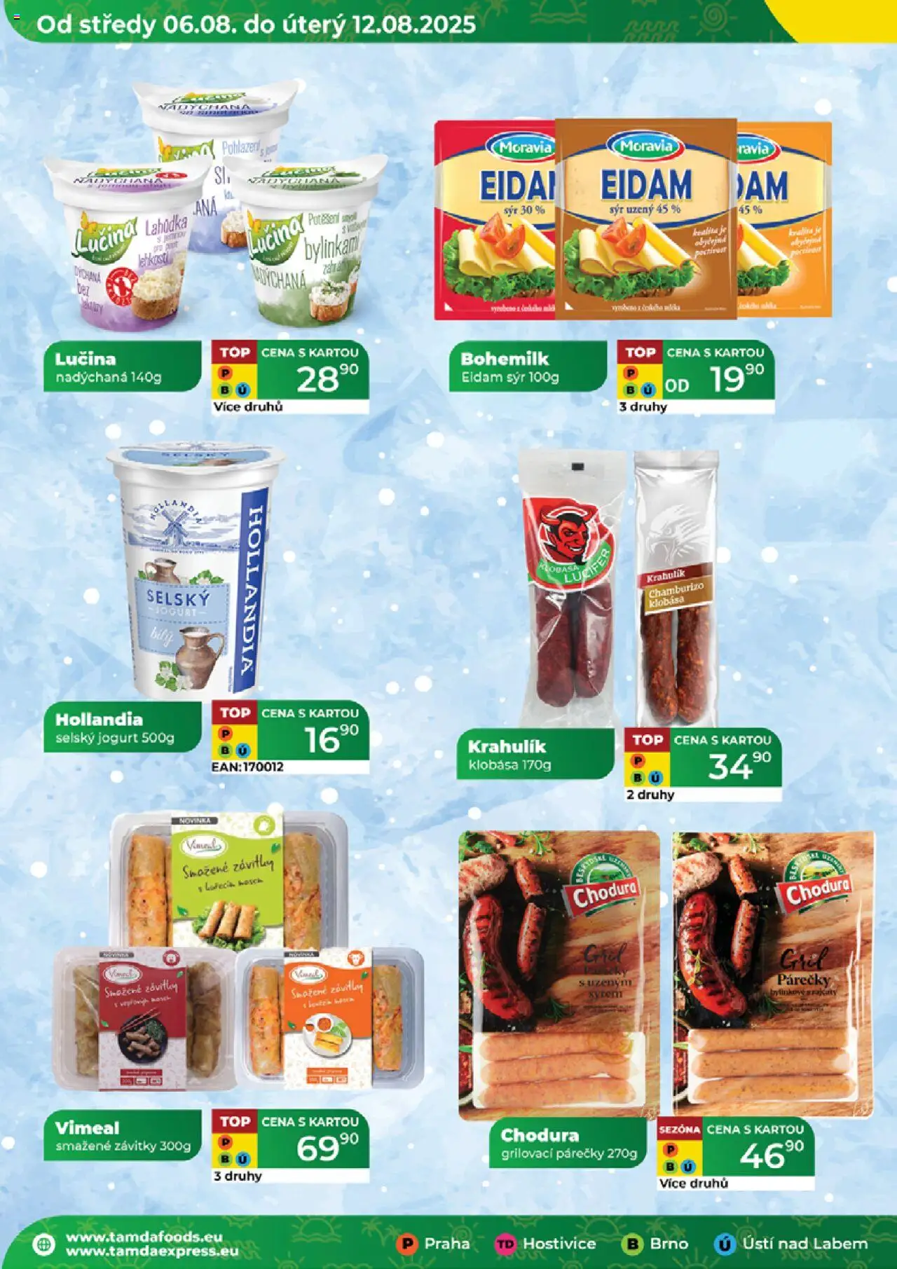 Tamda Foods leták od 06.08.2025 | Strana: 50 | Produkty: Lučina, Klobása, Eidam, Hollandia