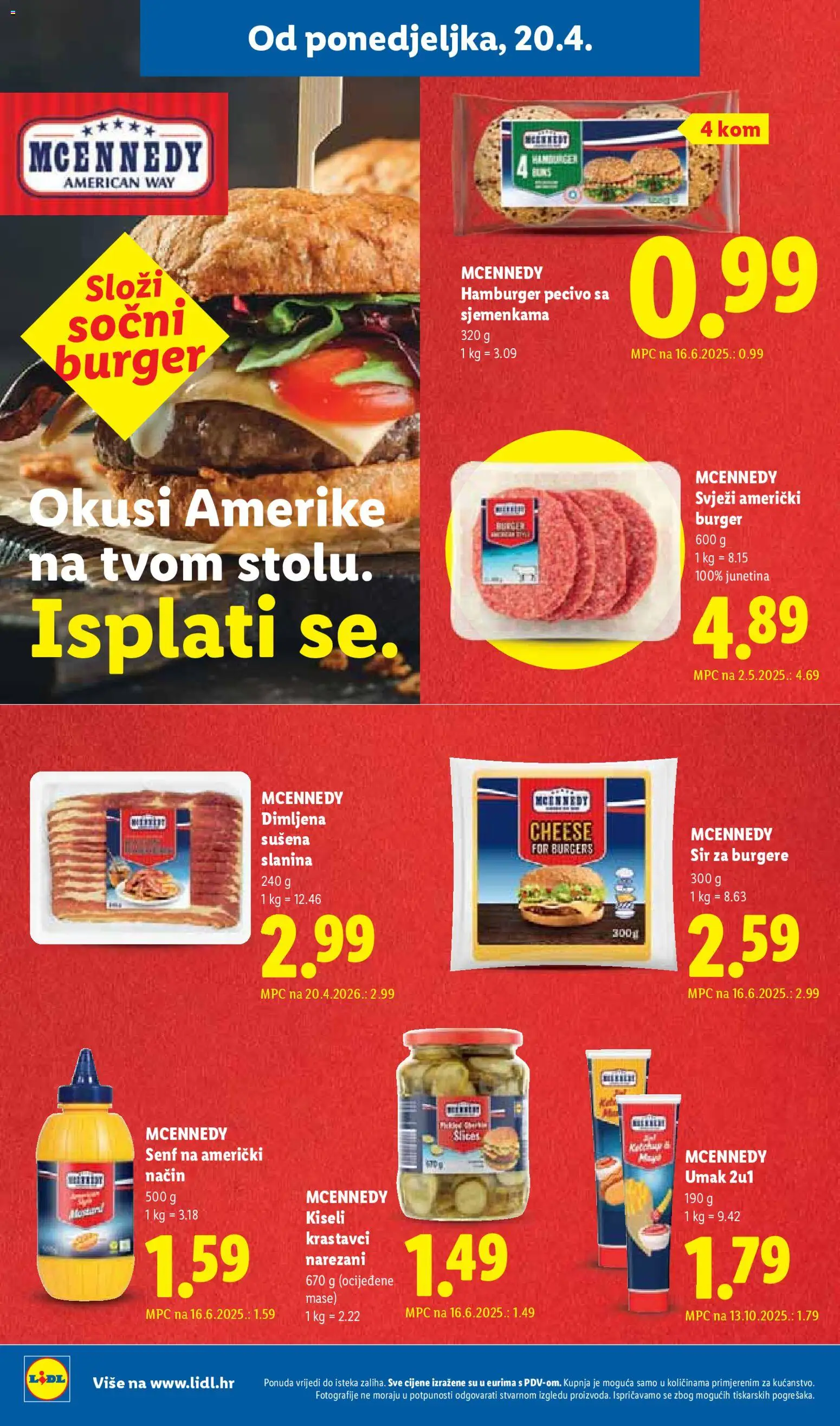 Lidl katalog | vrijedi od 20.04.2026 | Stranica: 12 | Proizvodi: Umak, Hamburger, Senf, Pecivo