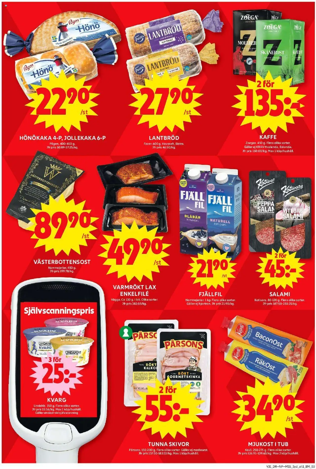 ICA Maxi reklamblad aktuell från 28.07.2025 | Sida: 4 | Produkter: Lax, Lantbröd, Mjukost, Blåbär