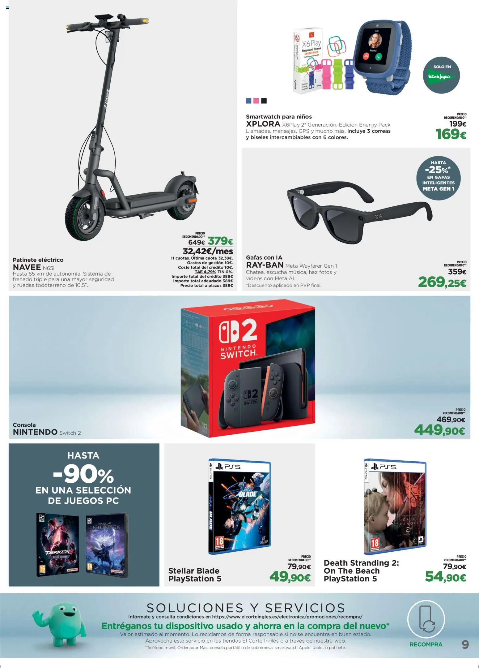 El Corte Inglés ofertas │ válido desde el 27.04.2026 | Página: 9 | Productos: Consola Nintendo, Nintendo, Tablet, PC