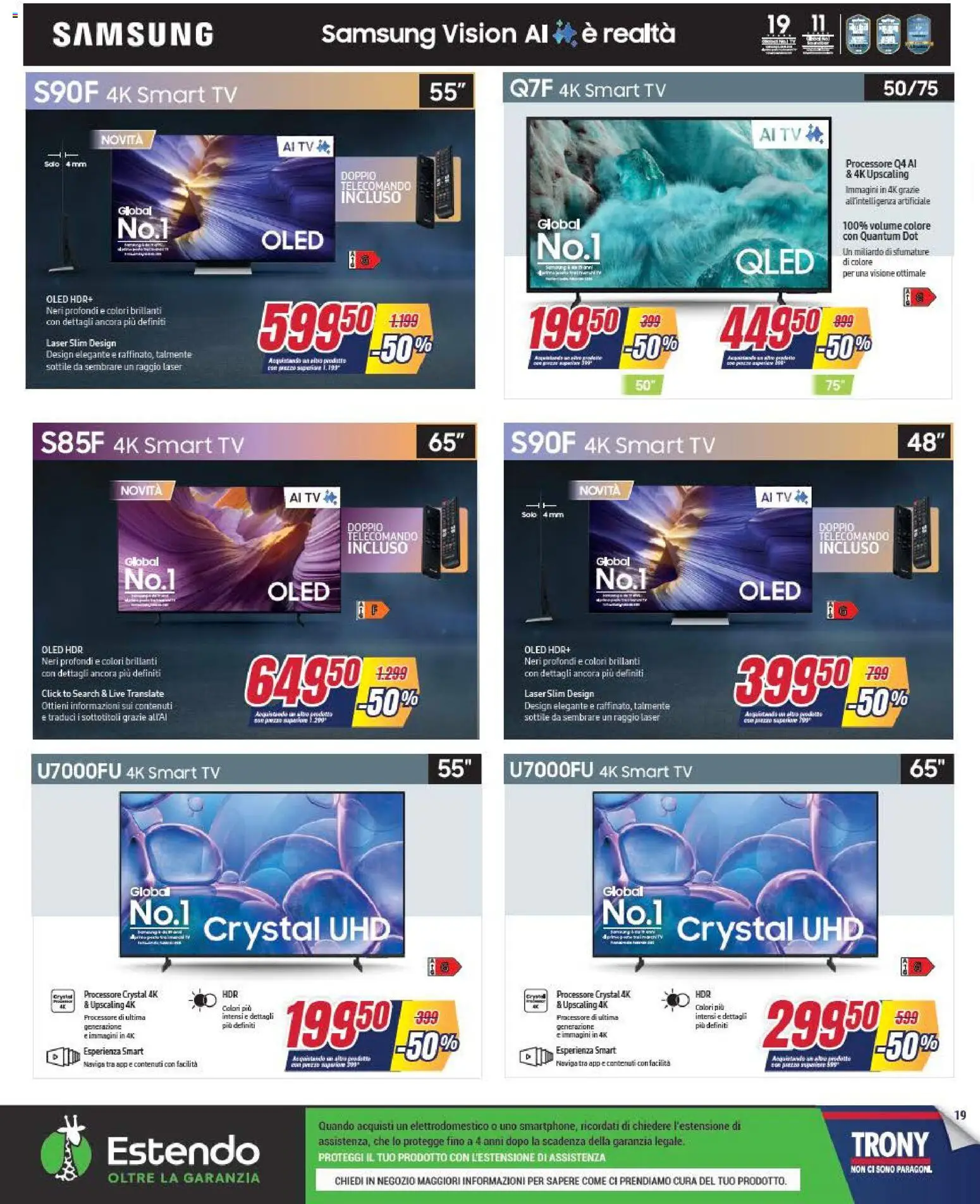 Volantino Trony del 19.02.2026 | Pagina: 19 | Prodotti: Telecomando, smart TV, TV, Samsung