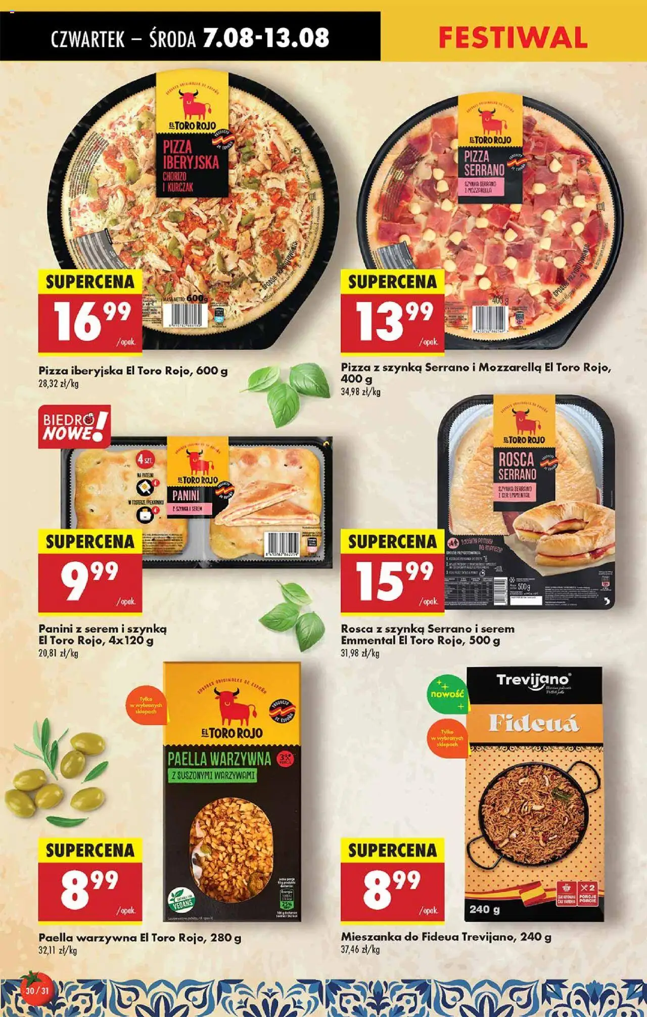 Biedronka gazetka - Oferta W tym tygodniu od 07.08.2025 | Strona: 30 | Produkty: Kurczak, Szynka, Szynka serrano, Pizza
