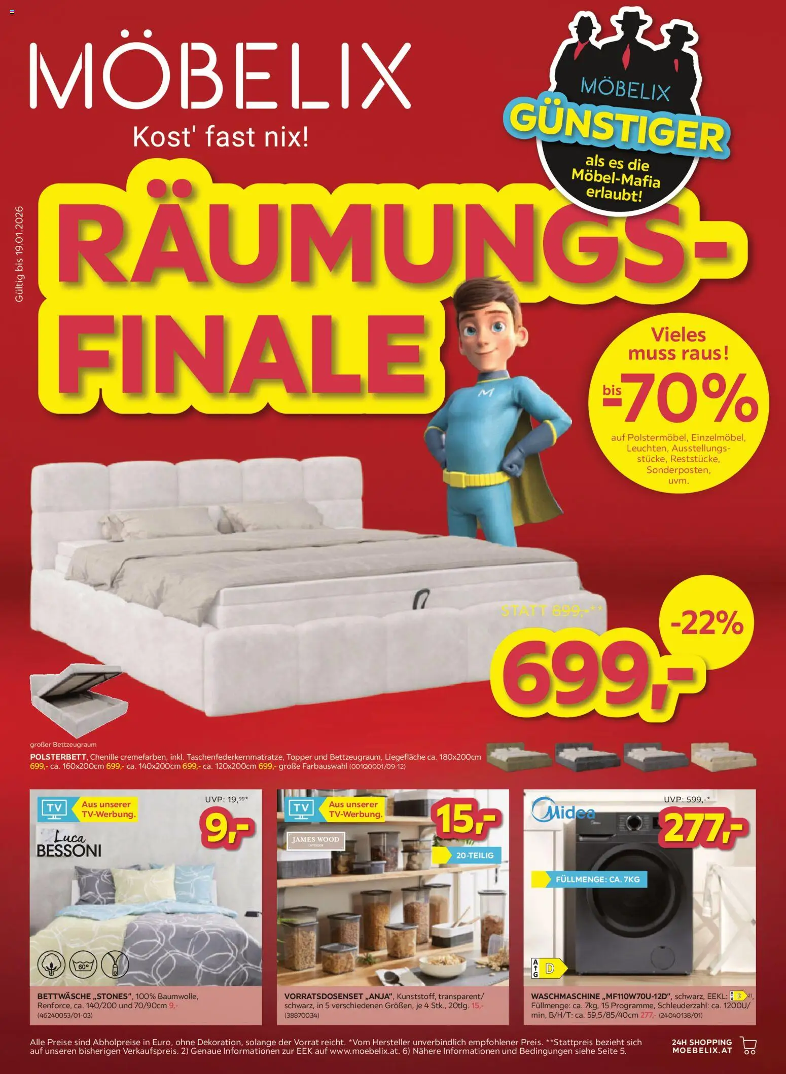 Möbelix Angebote gültig ab 13.01.2026 | Seite: 1 | Produkte: Waschmaschine