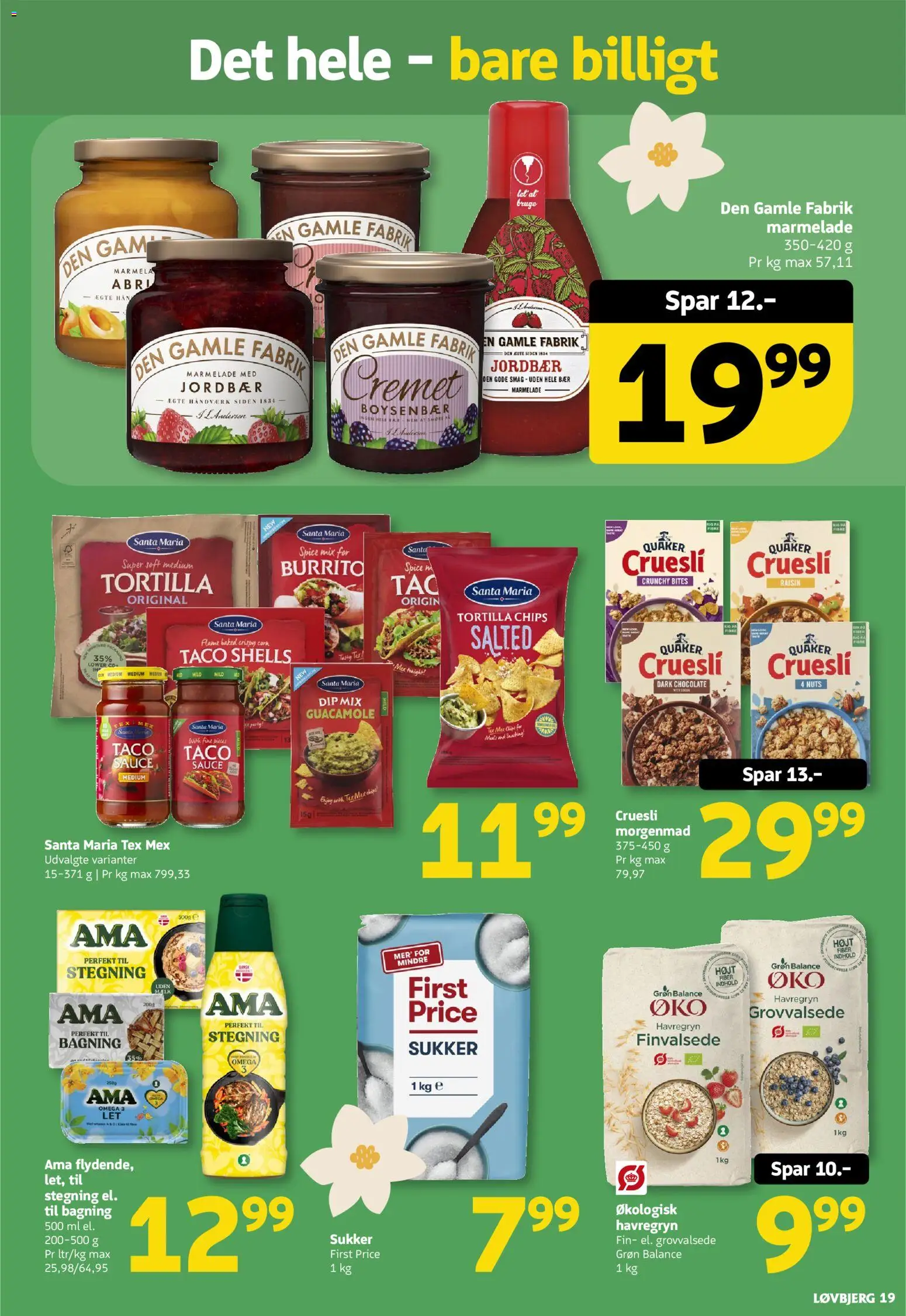 Løvbjerg tilbudsavis – gyldig fra 27.02.2026 | Side: 19 | Produkter: Jordbær, Sukker, Taco, Guacamole