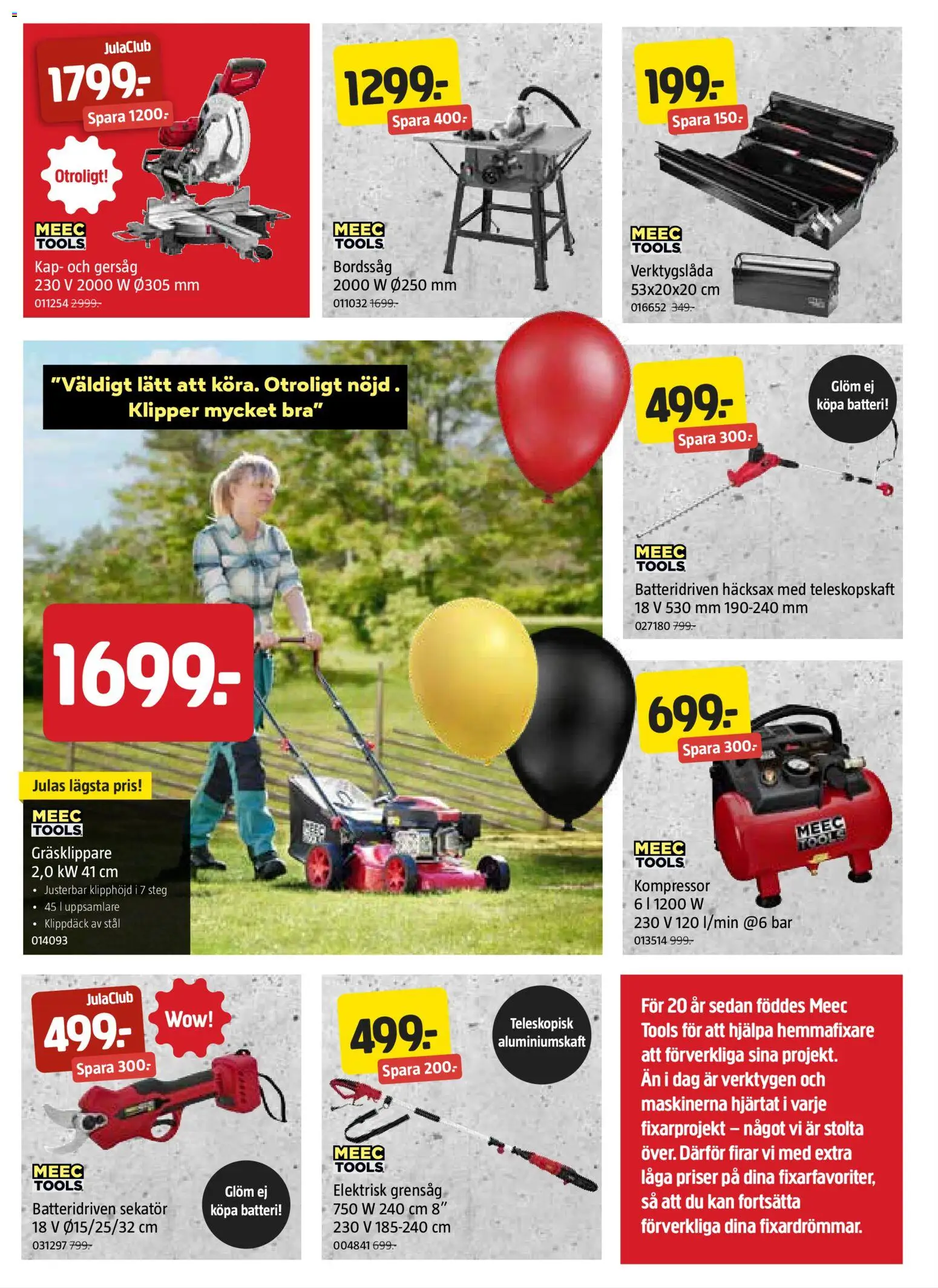 Jula reklamblad aktuell från 26.02.2026 | Sida: 3 | Produkter: Sekatör, Gräsklippare, Kompressor, Batteri