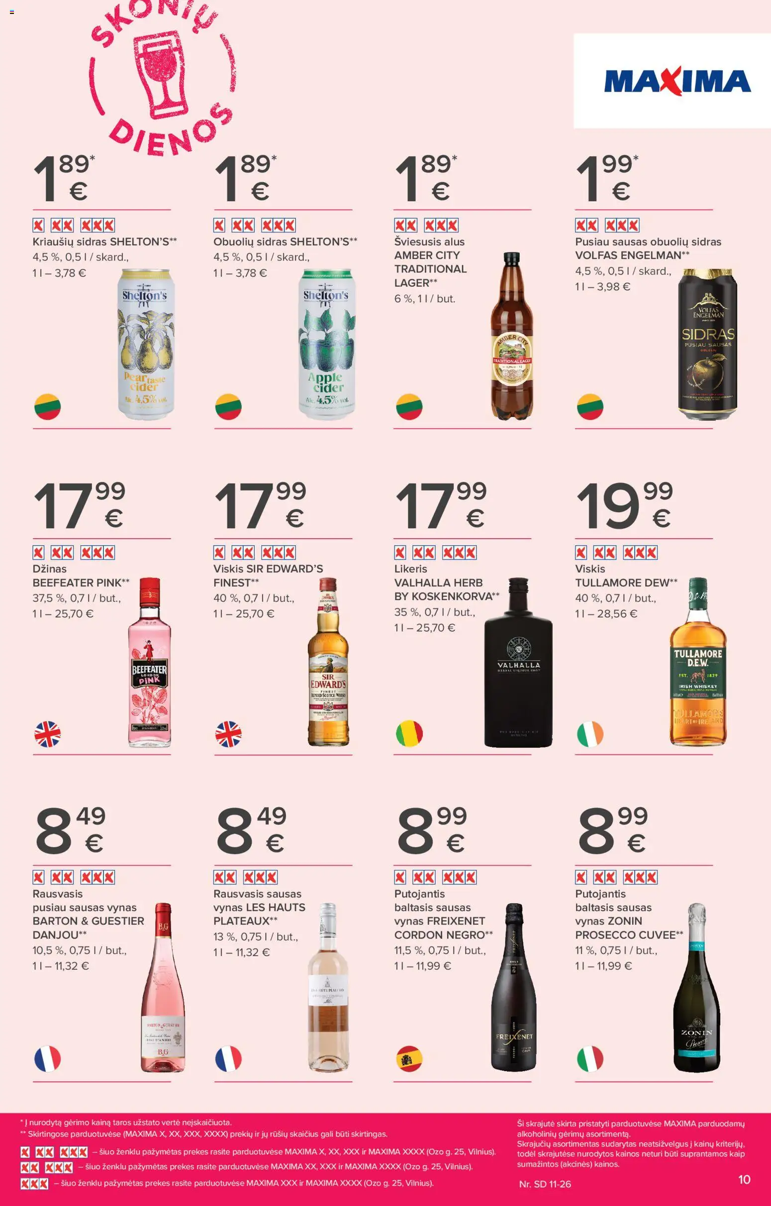 MAXIMA akcijos nuo 13.11.2025 | Puslapis: 10 | Prekių: Viskis, Vynas, Alus, Džinas