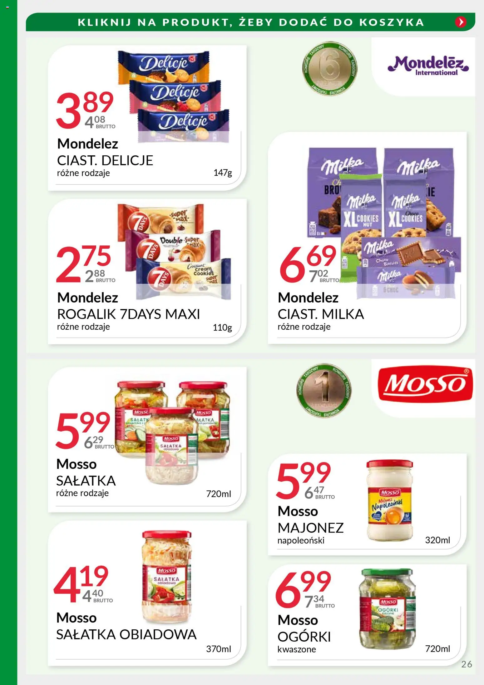 Eurocash Gazetka - Targi Jesień od 17.11.2025 | Strona: 26 | Produkty: Milka, Ogórki, Sałatka, Majonez