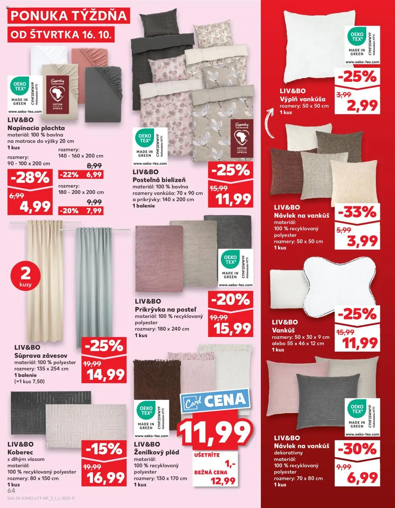 Nové Kaufland akcie – leták je platný od 16.10.2025 | Strana: 64 | Produkty: Matrace, Plachta, Posteľ, Vankúš