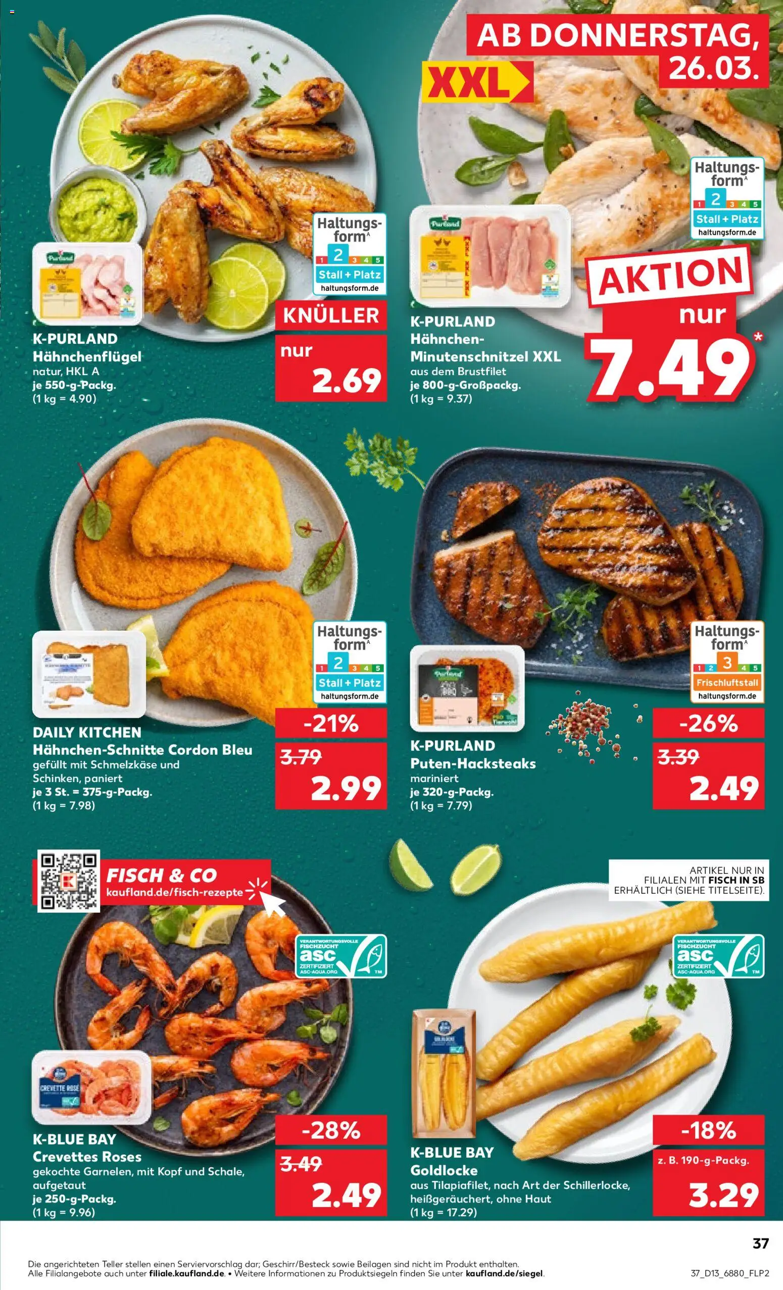 Kaufland Prospekt Völklingen	 – gültig ab 26.03.2026 | Seite: 37 | Produkte: Hahnchen, Fisch