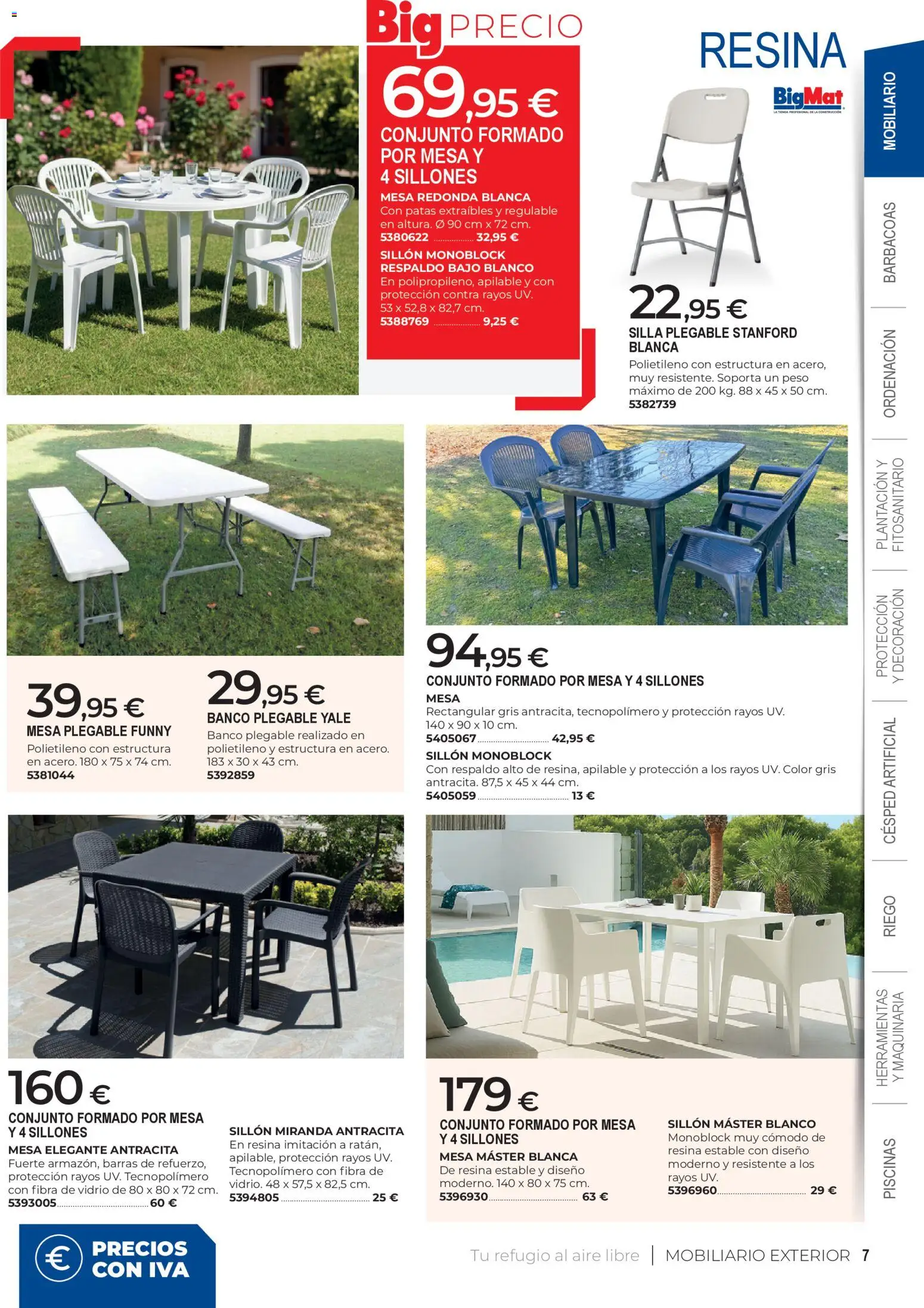 BigMat - Jardin y Piscinas 2026 │ válido desde el 23.03.2026 | Página: 7 | Productos: Peso, Sillón, Mesa, Silla
