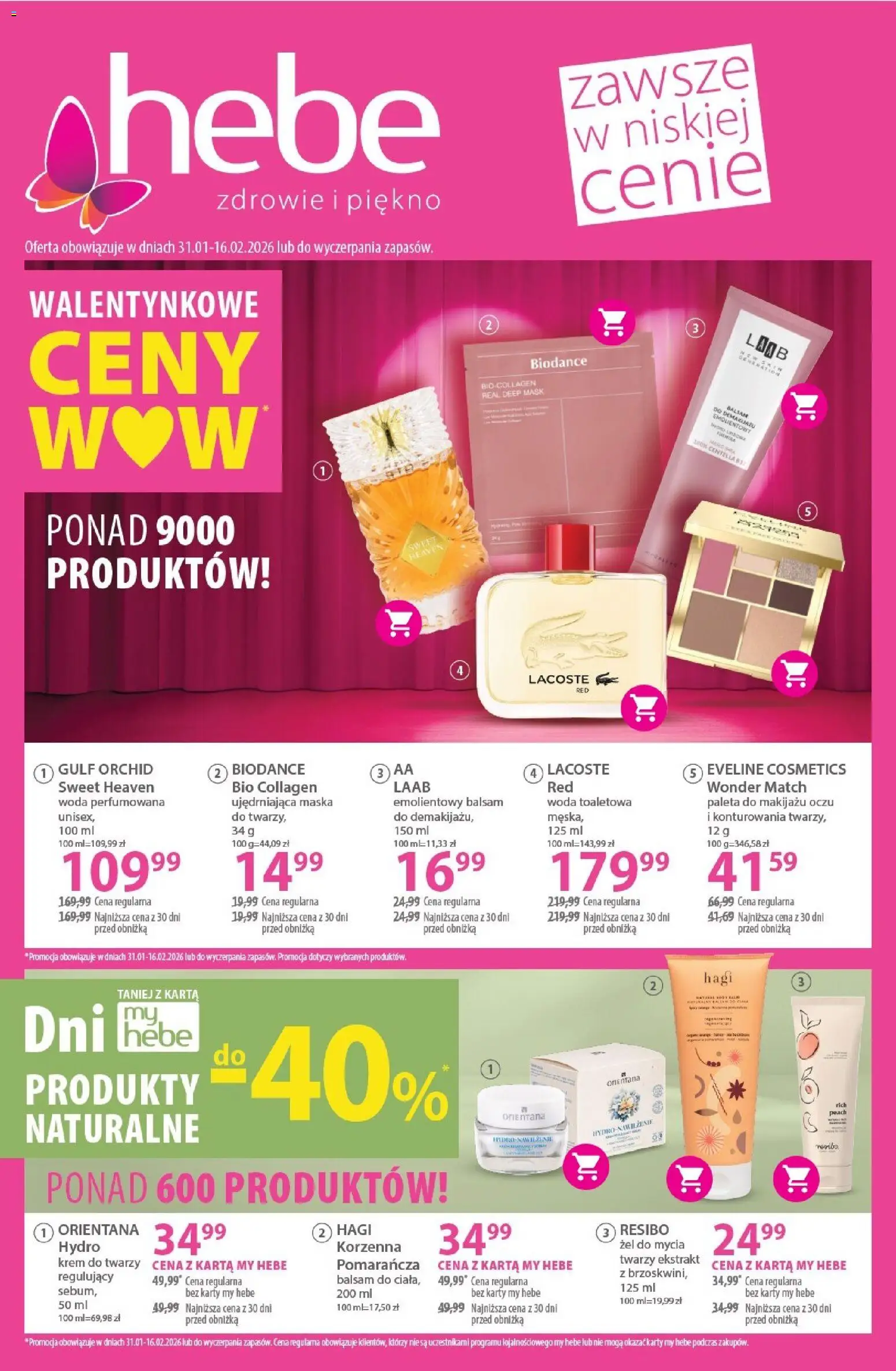 Hebe Gazetka od 31.01.2026 | Strona: 1 | Produkty: Karta, Woda toaletowa, Body, Maska