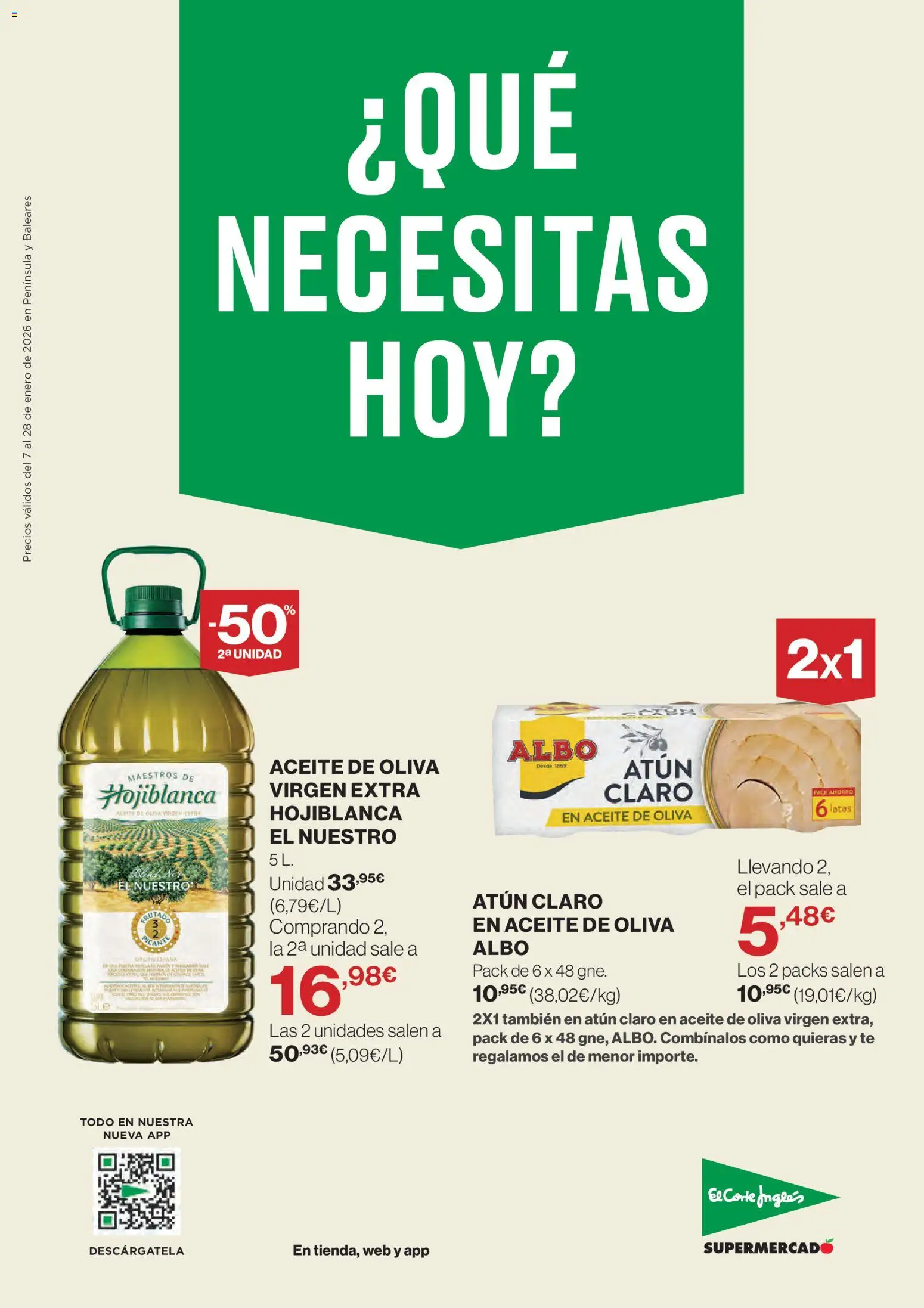 El Corte Inglés ofertas │ válido desde el 07.01.2026 | Página: 1 | Productos: Aceite, Té, Aceite de oliva, Atún claro