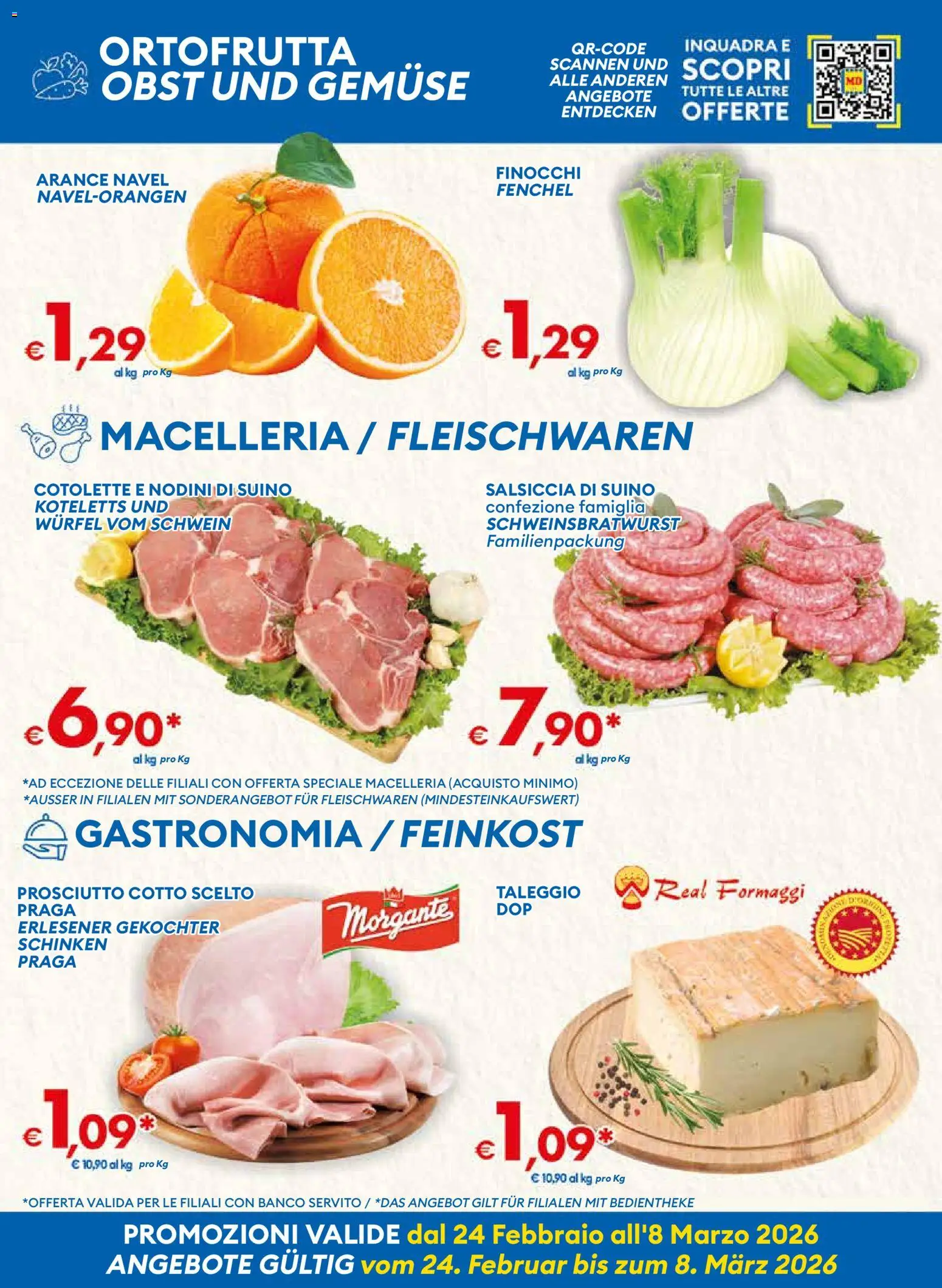 Volantino MD Discount del 24.02.2026 | Pagina: 2 | Prodotti: Prosciutto Cotto, Suino, Prosciutto, Salsiccia