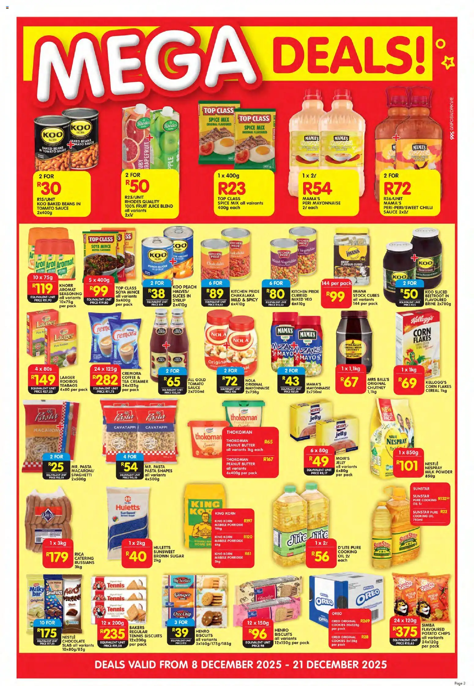 New Shoprite catalogue – valid from 08.12.2025 | Page: 3 | Products: Butter, Powder, Beef, Seasoning