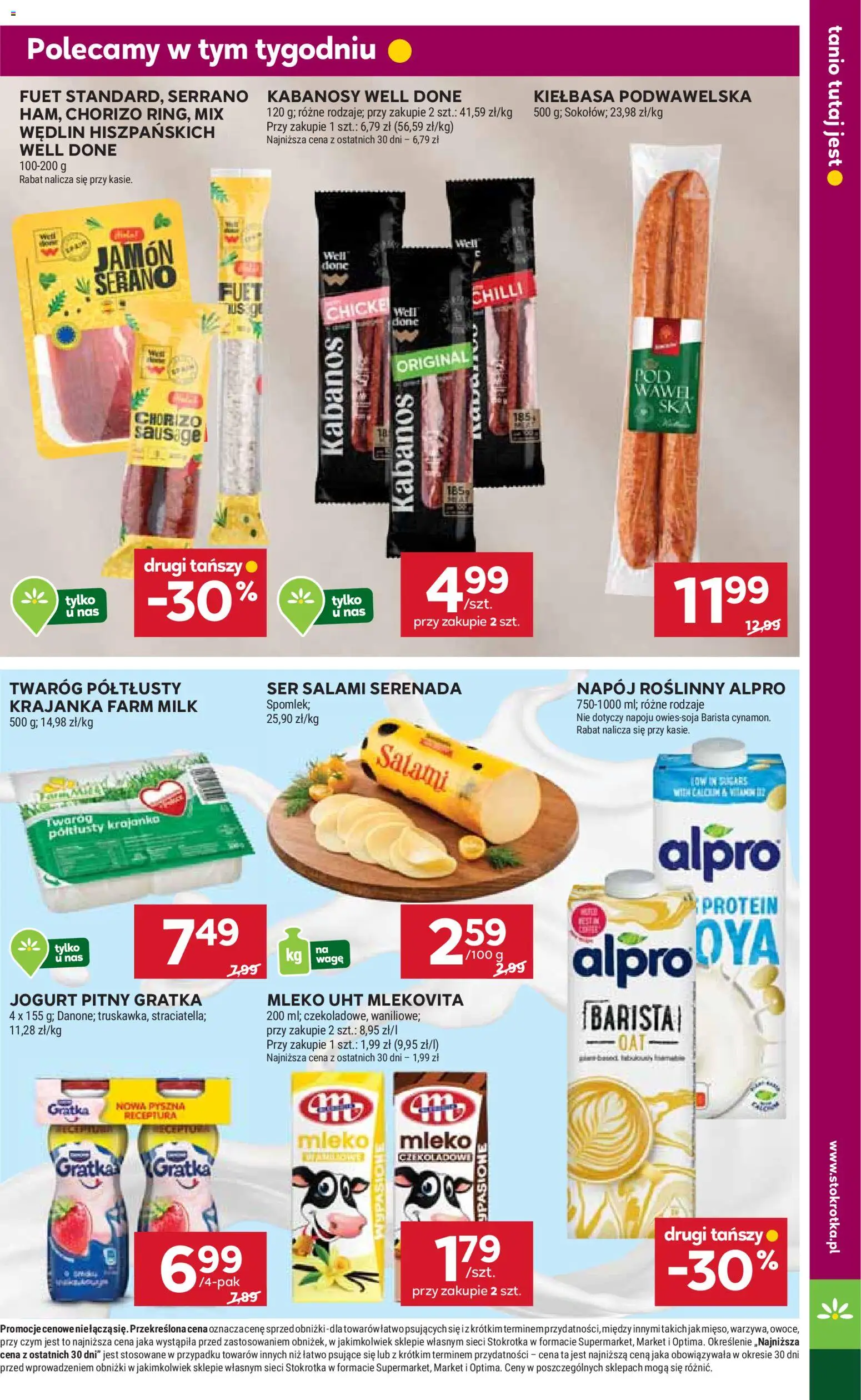 Stokrotka Gazetka - Market od 19.02.2026 | Strona: 7 | Produkty: Kiełbasa, Mleko, Ser, Salami