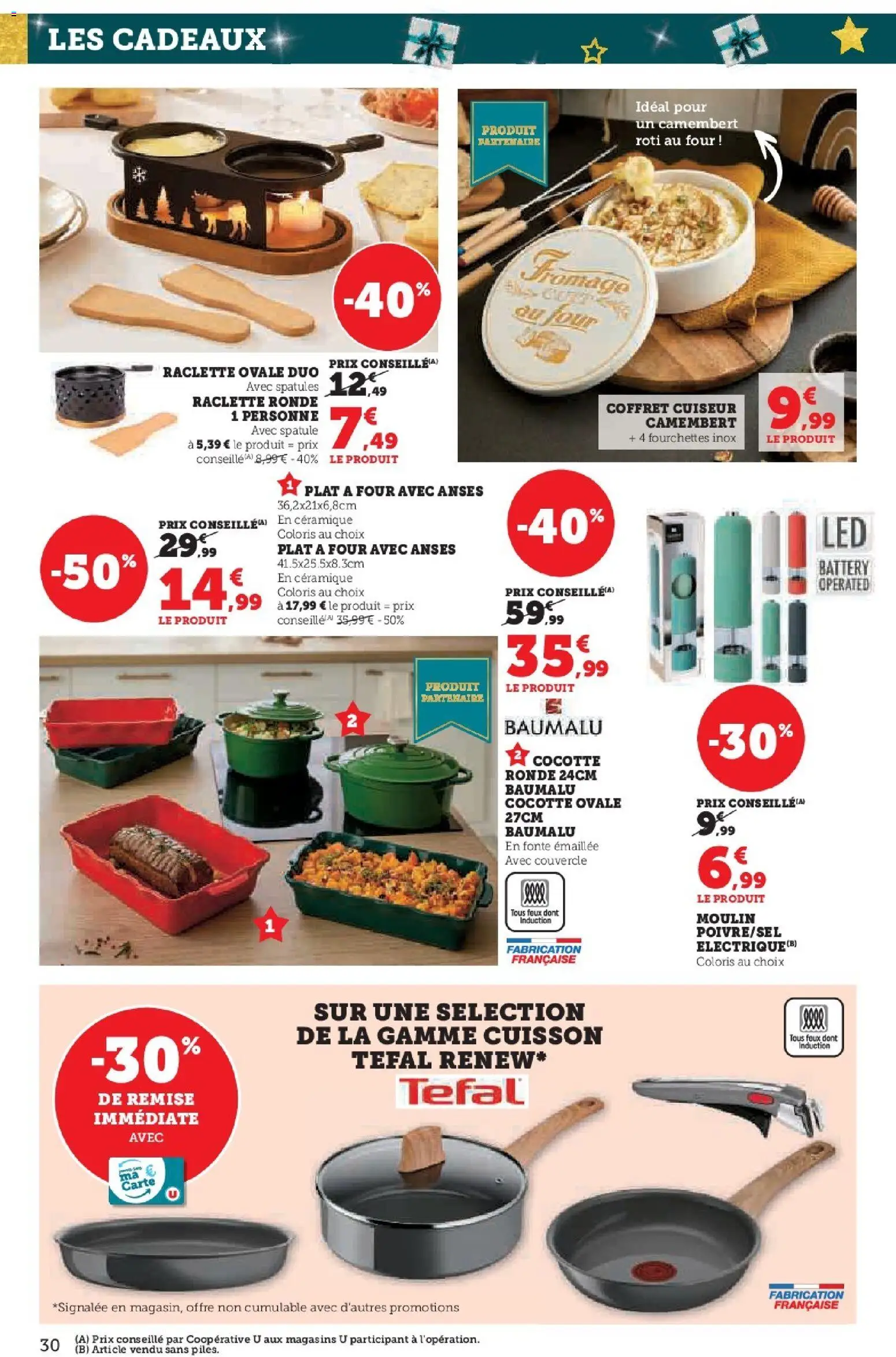 {H1} | Page: 30 | Produits: Spatule, Raclette, Tefal, Fromage