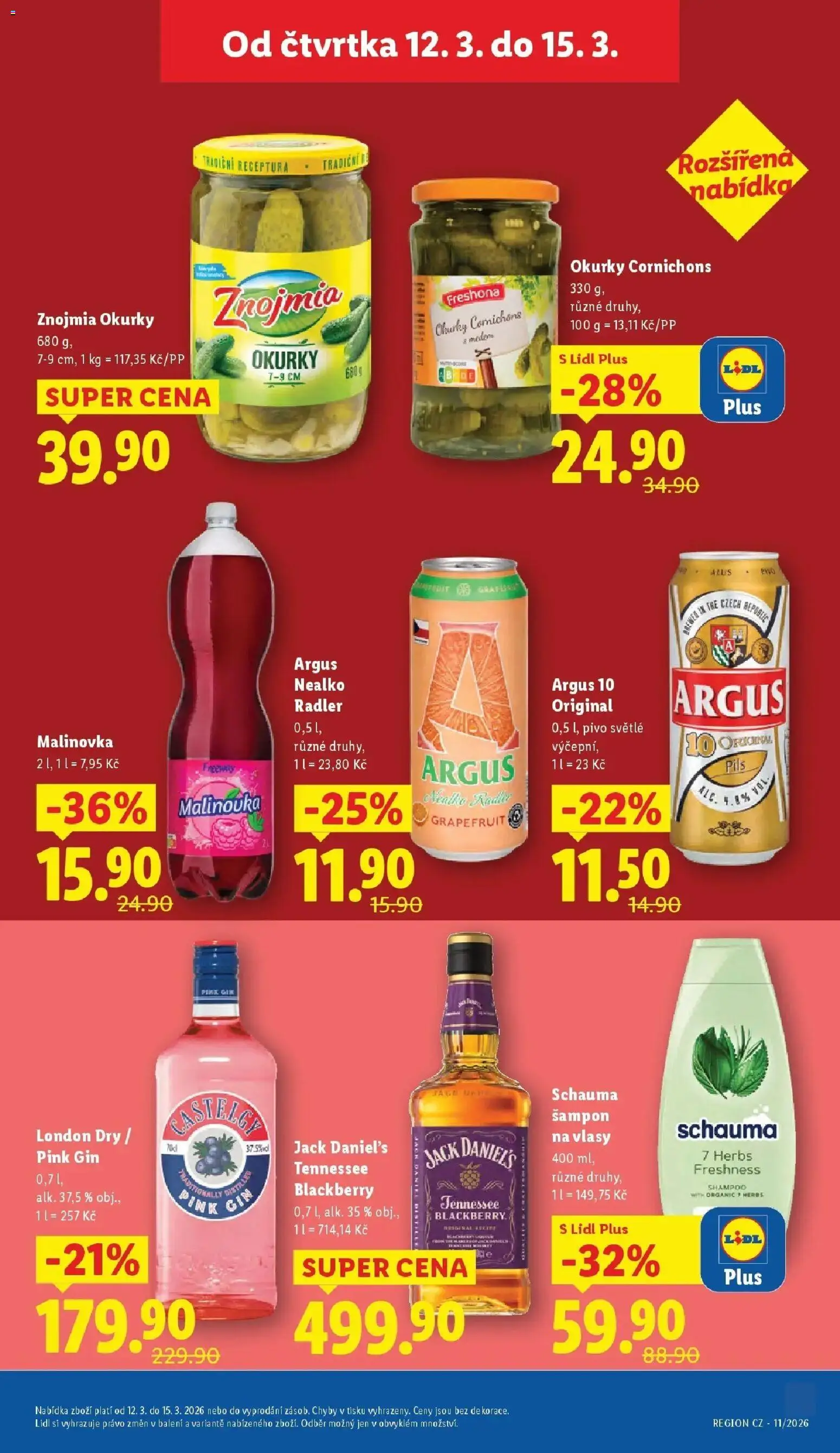 Lidl aktuální leták od 12.03.2026 | Strana: 31 | Produkty: Whiskey, Radler, Okurky Znojmia, Šampon