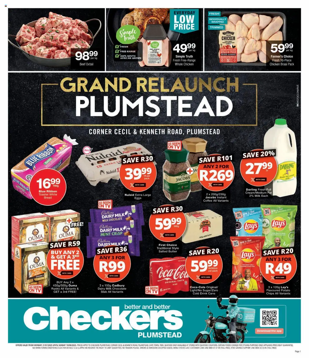 Checkers Western Cape - Plumstead Store Relaunch │ valid from 21.07.2025 | Page: 1 | Products: Eggs, Coffee, Chicken, Chips
