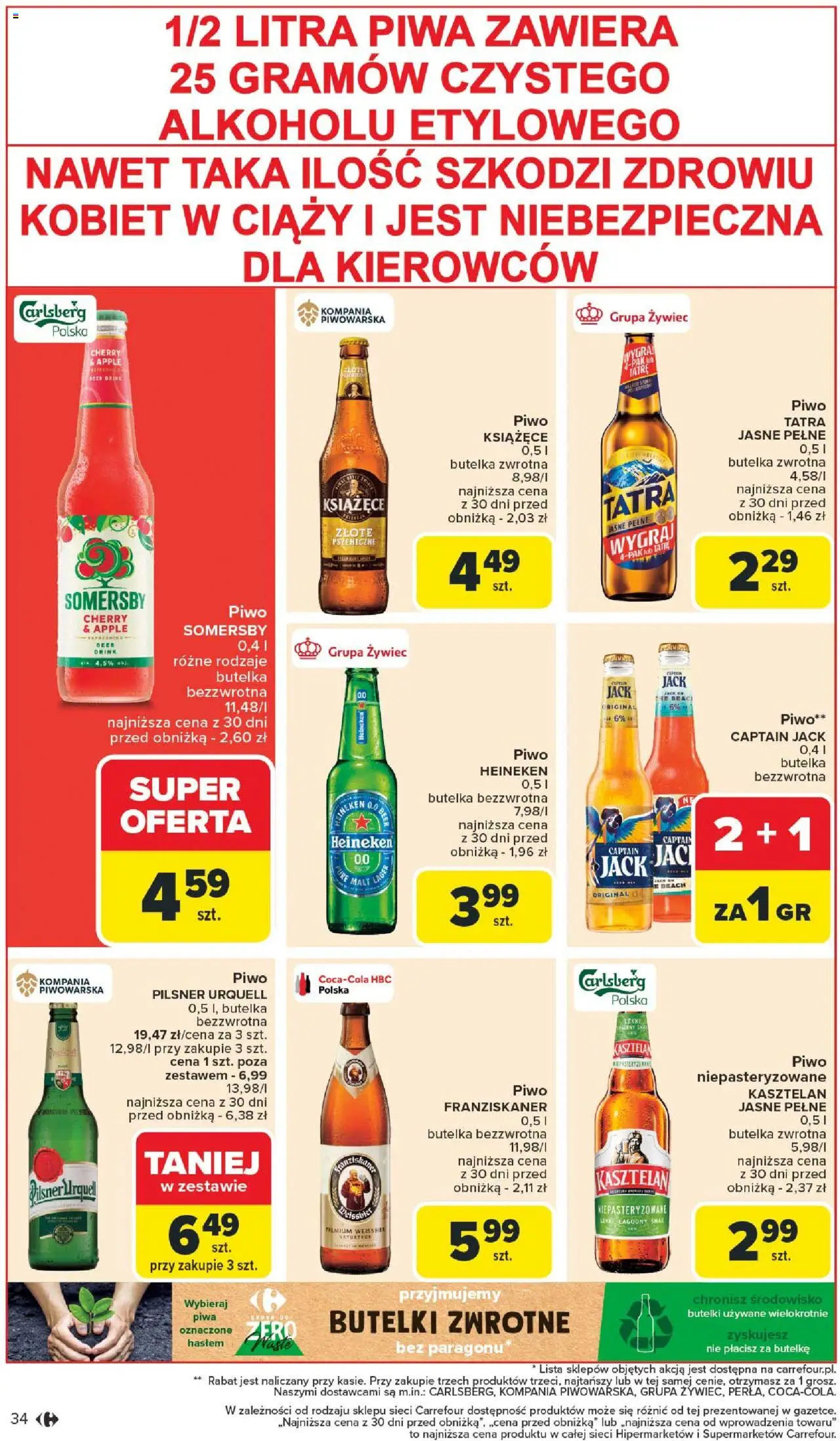 Carrefour Gazetka od 18.08.2025 | Strona: 36 | Produkty: Piwo, Somersby, Heineken