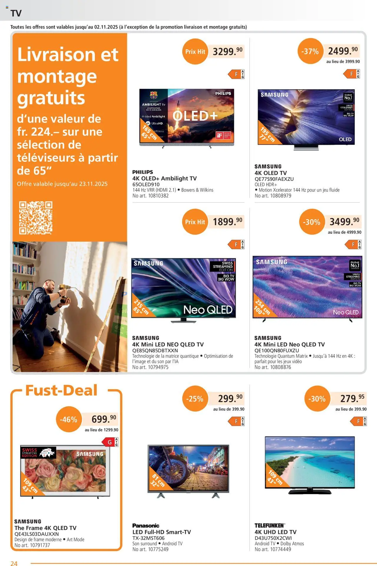 Fust Aktionen FR – gültig ab 20.10.2025 | Seite: 24 | Produkte: TV, Video, Philips, Panasonic