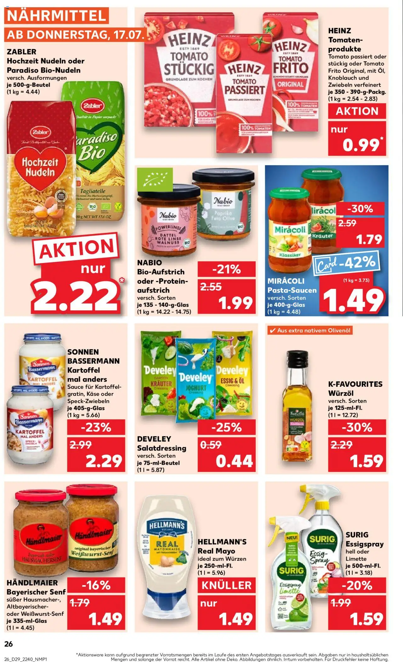Kaufland prospekt Stuttgart	 - gültig ab dem 17.07.2025 | Seite: 26 | Produkte: Öl, Olivenol, Zwiebeln, Paprika