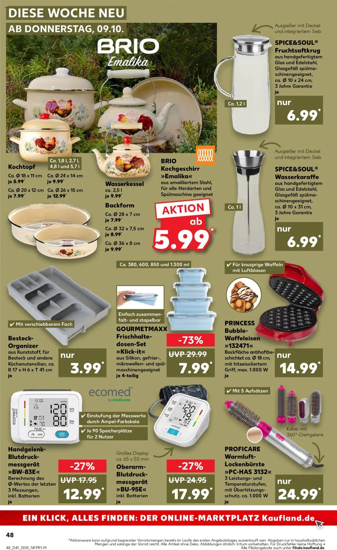 Kaufland prospekt Zeitz	 – gültig ab 09.10.2025 | Seite: 48 | Produkte: Kabel, Batterien, Waffeln, Monitor